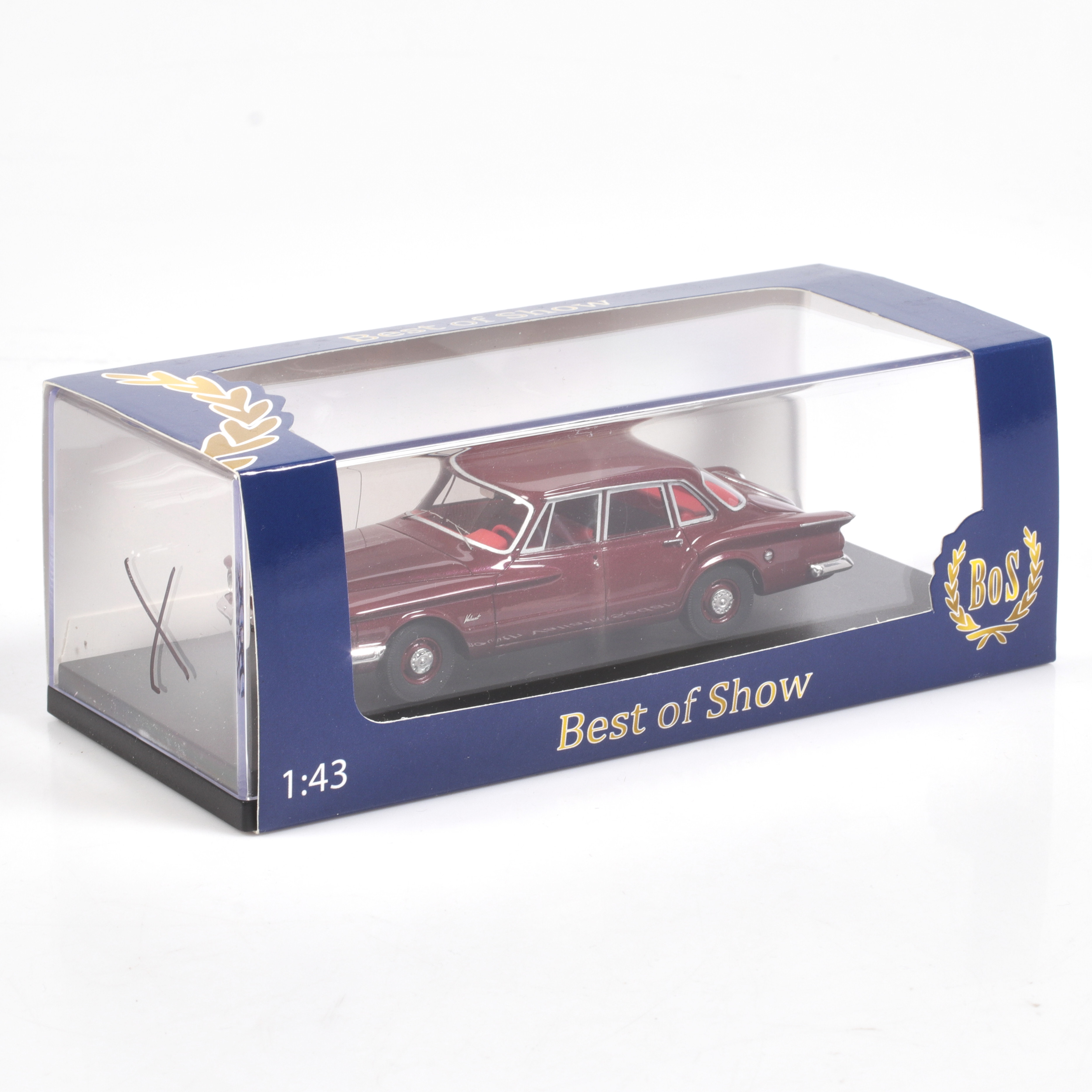MODELLBIL, metall/resin, Plymouth Valiant, Sedan, 1960, BOS Models, skala 1:43.