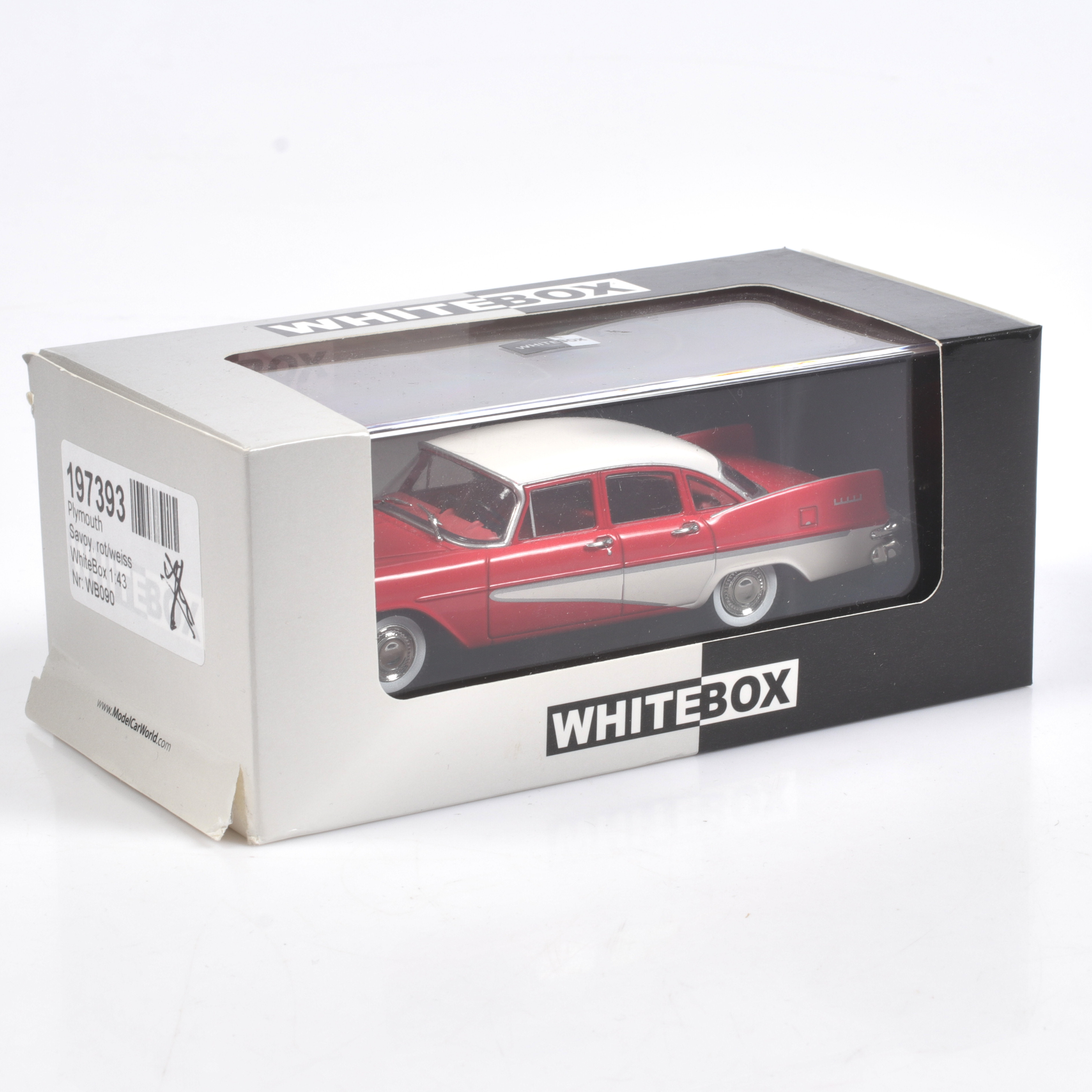 MODELLBIL, metall/resin, Plymouth Savoy, 1959, WhiteBox Models, skala 1:43.
