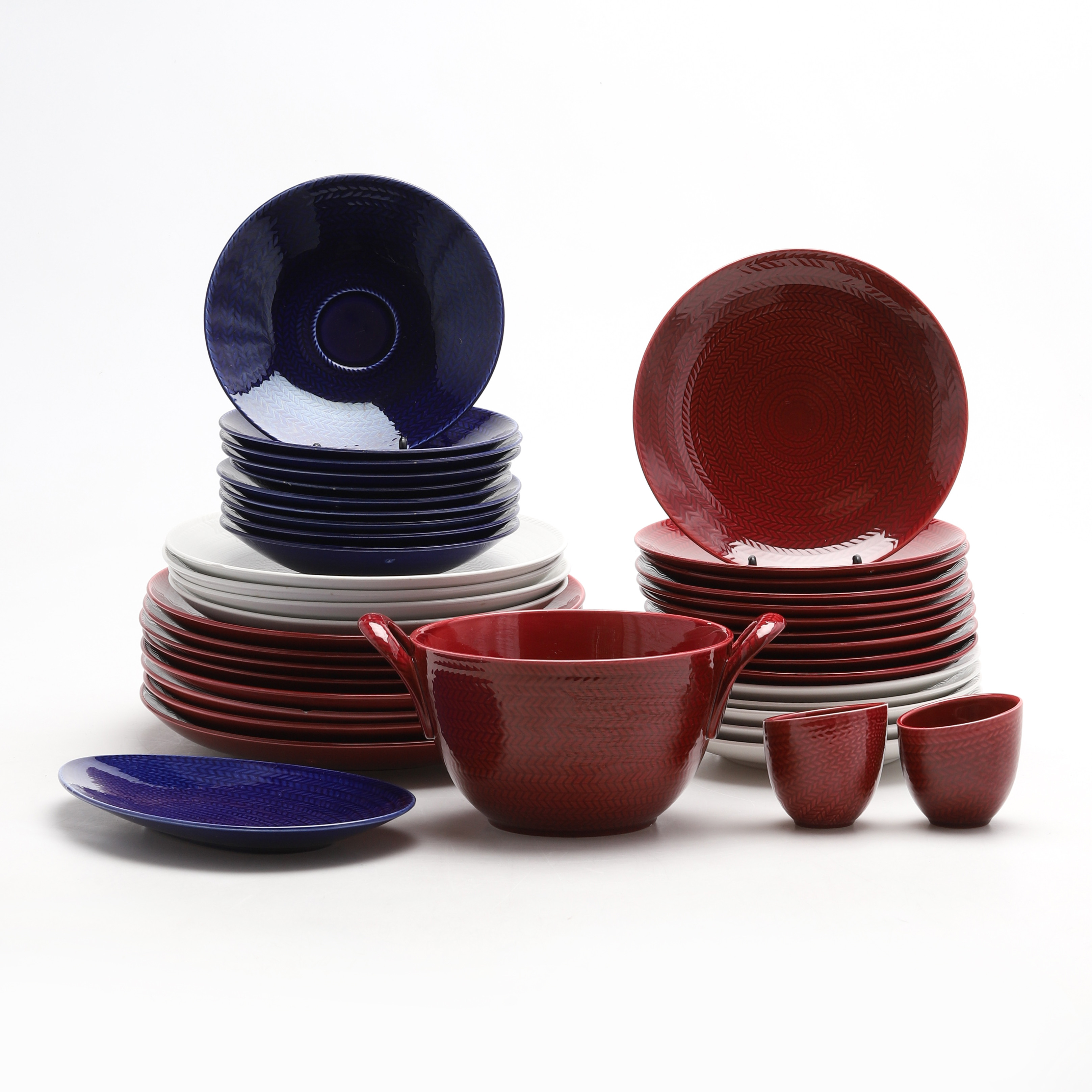 HERTHA BENGTSON. Servisdelar, 31 delar, "Blå eld", Rörstrand, 1950-tal.