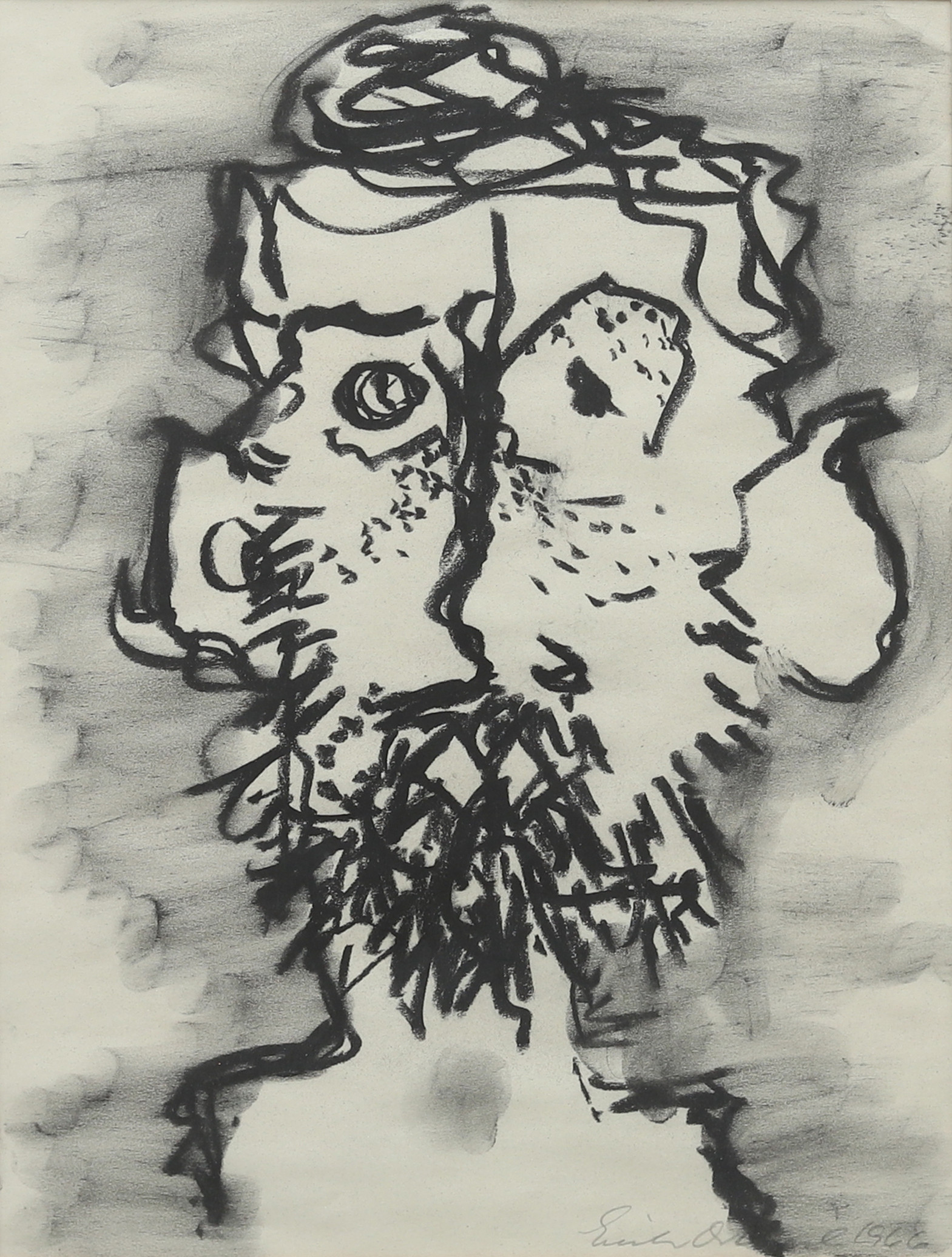 ERIK ORTVAD. "Dagen efter", tuschlavering, signerad och daterad 1966.