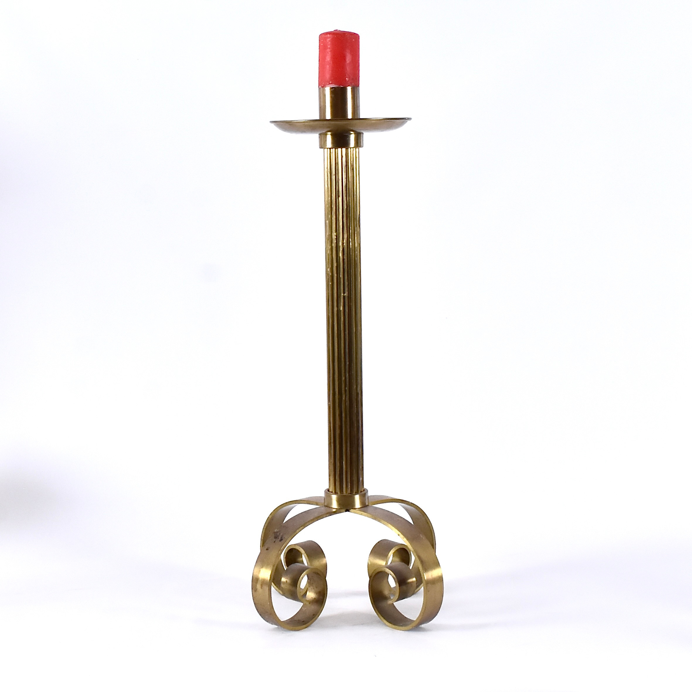 IVAR ÅLENIUS BJÖRK. golvljusstake mässing, Ystad Metall.