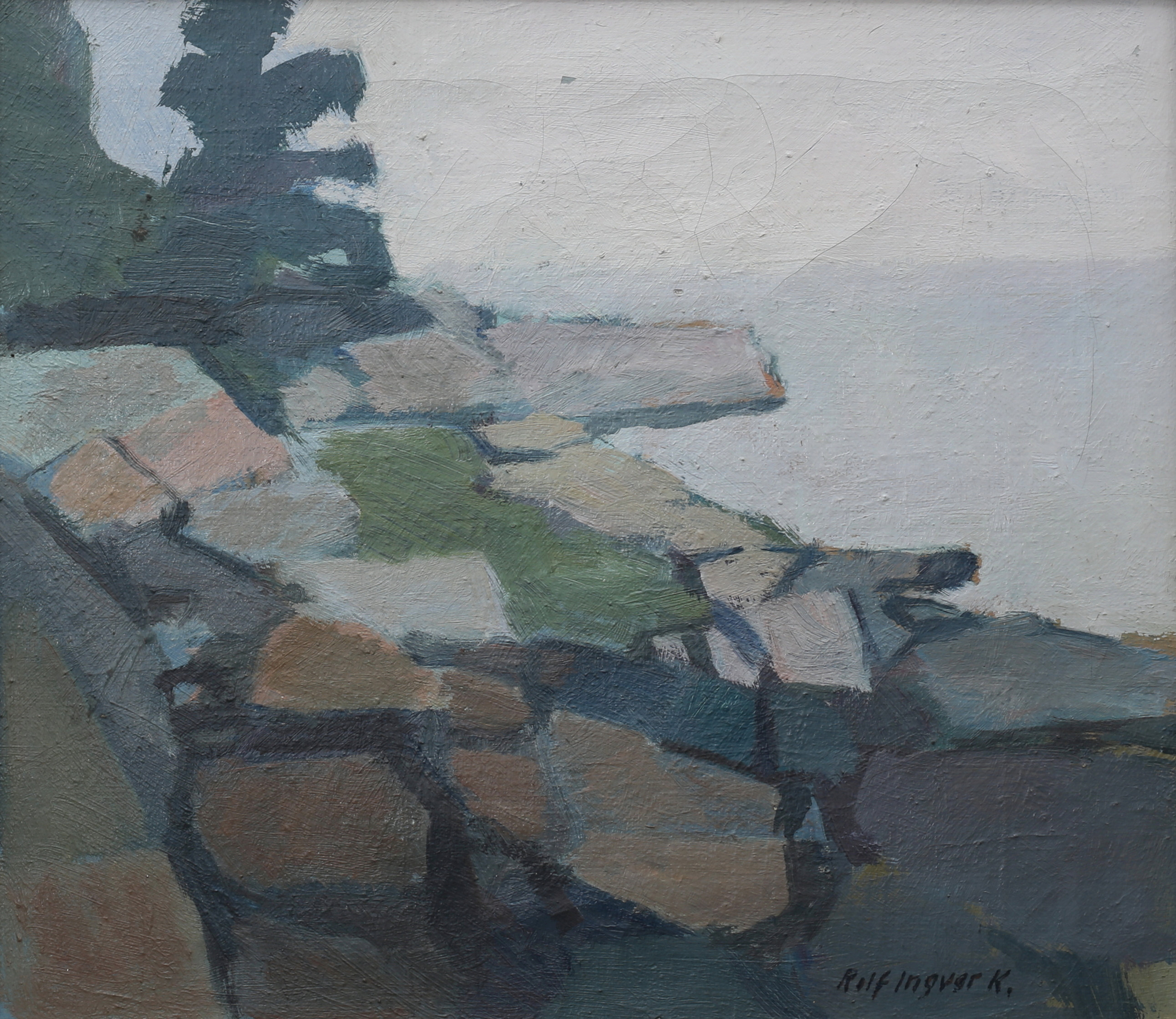 ROLF INGVAR KARLSSON. "Kust Grisslehamn", olja på duk, signerad.