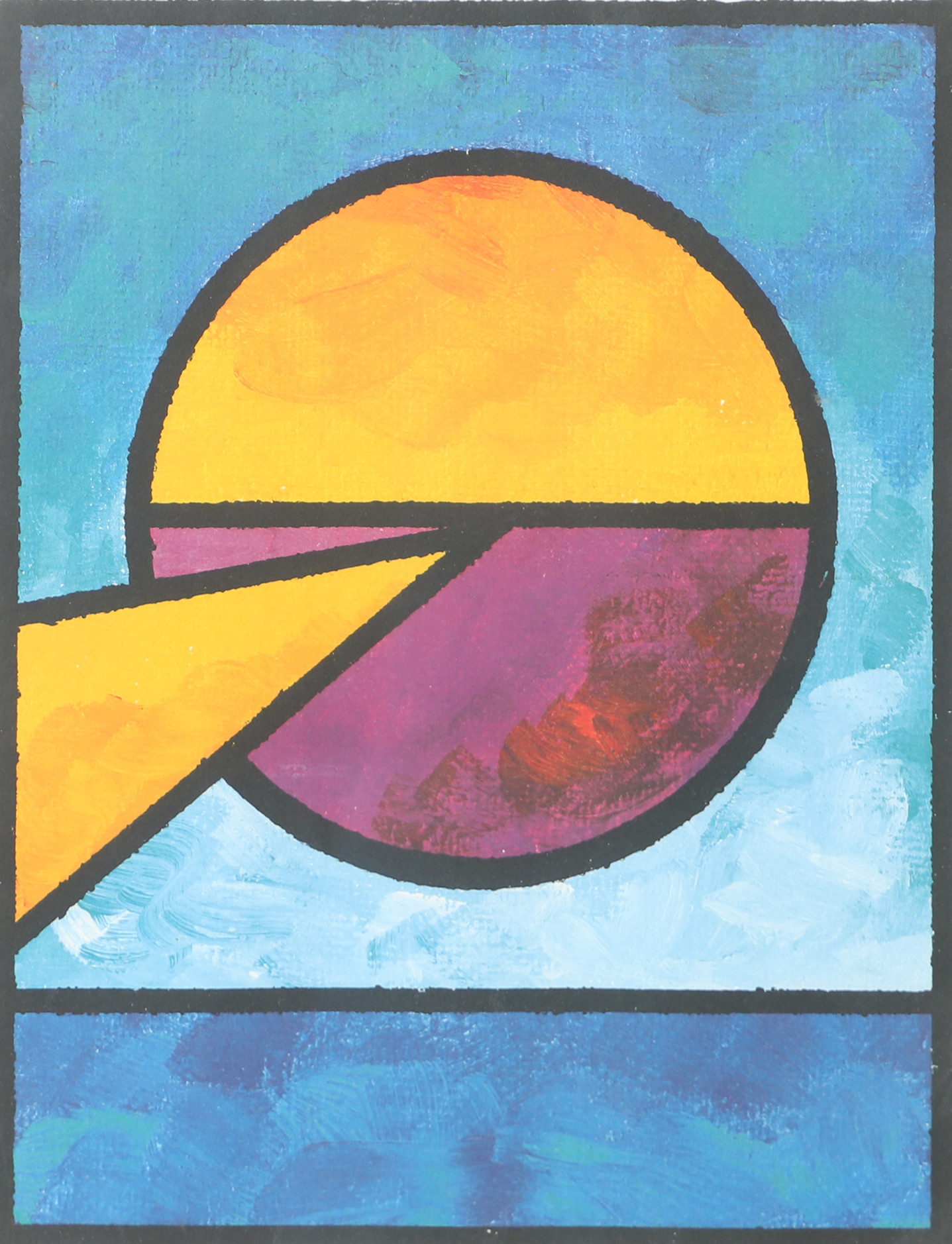 KJELL STRÖM. "Guiden", färglitografi, signerad.