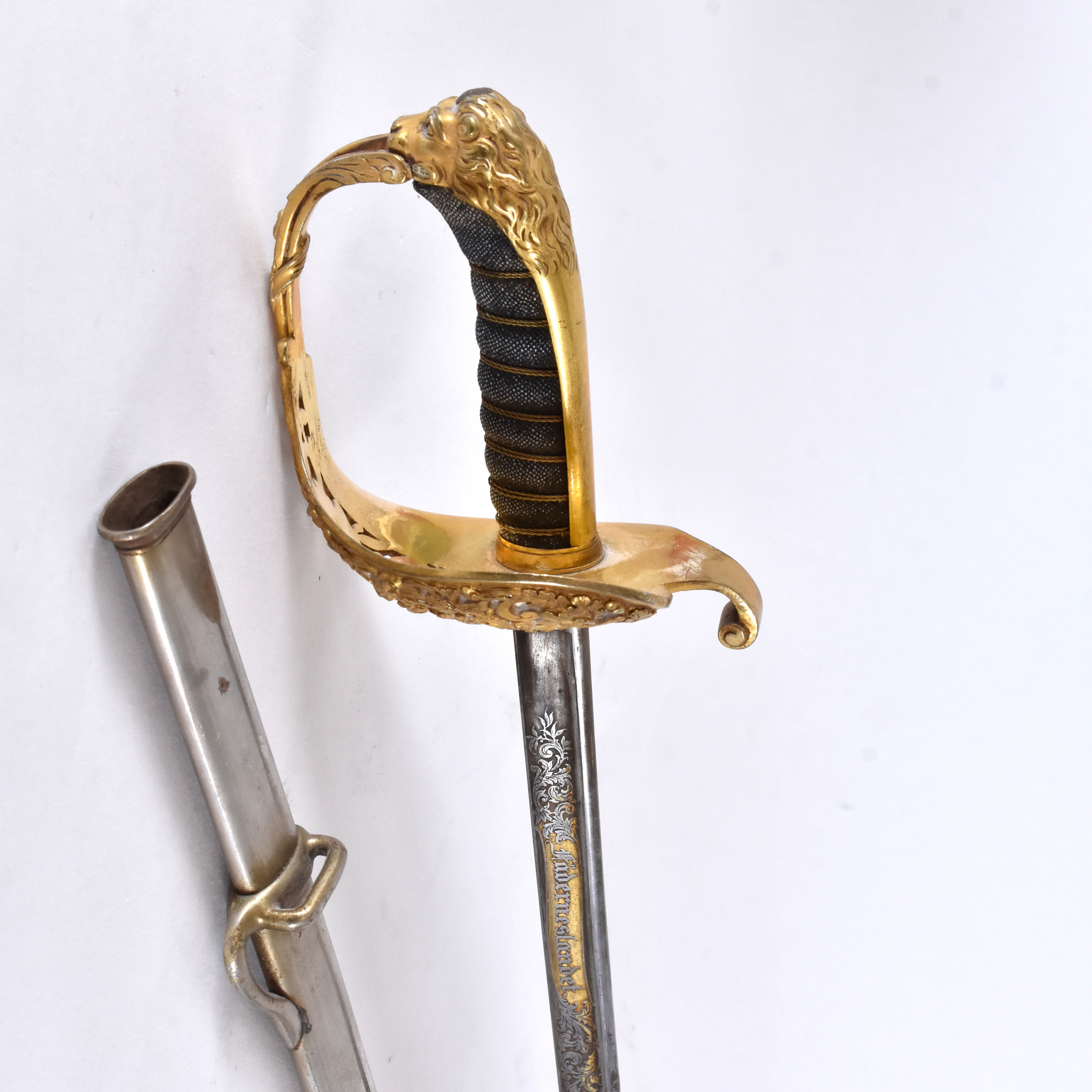 SABEL I BALJA M/cirka 1880 för officer vid infanteriregemente.