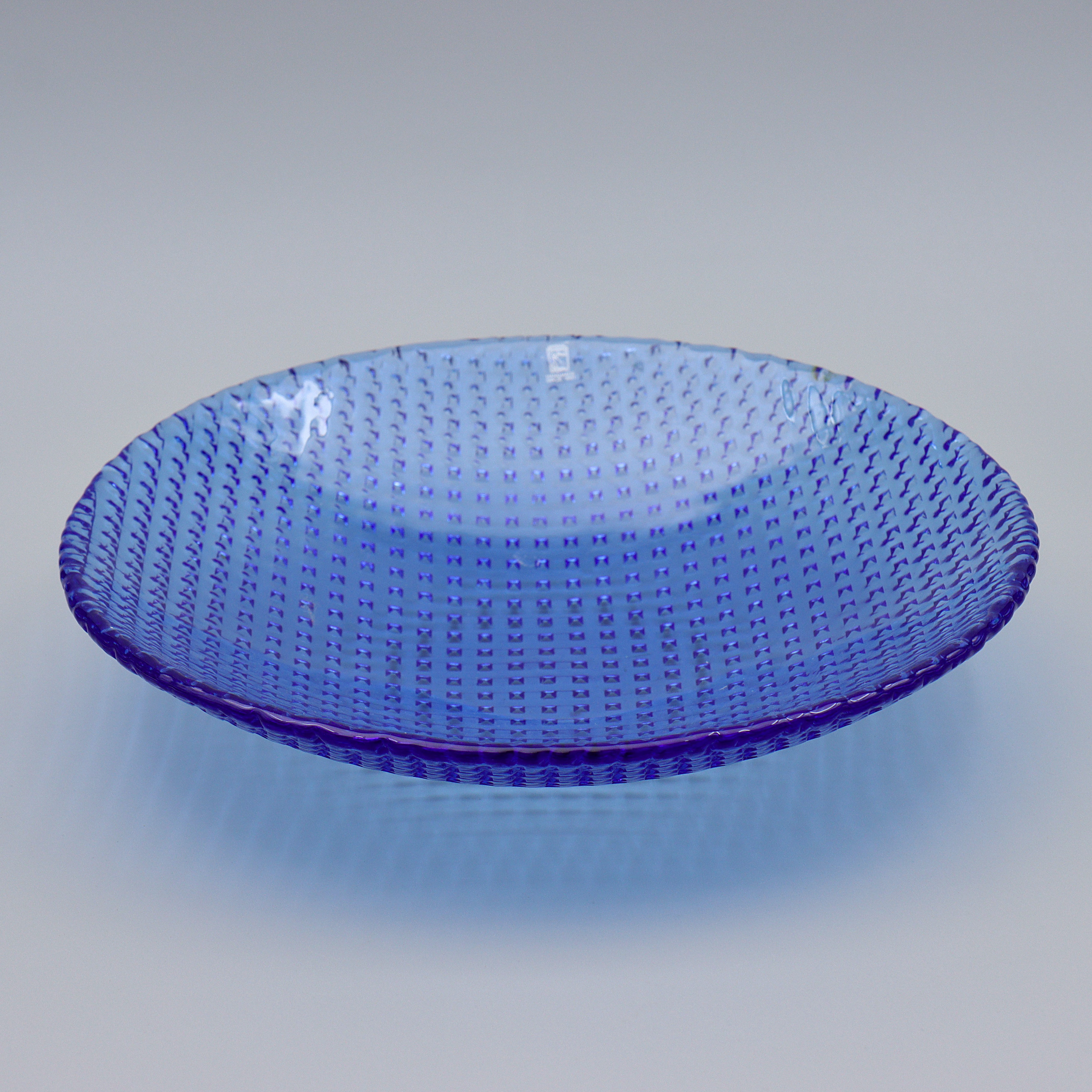 JOHANSFORS GLASBRUK, SKÅL (30cm) BLÅTT GLAS.