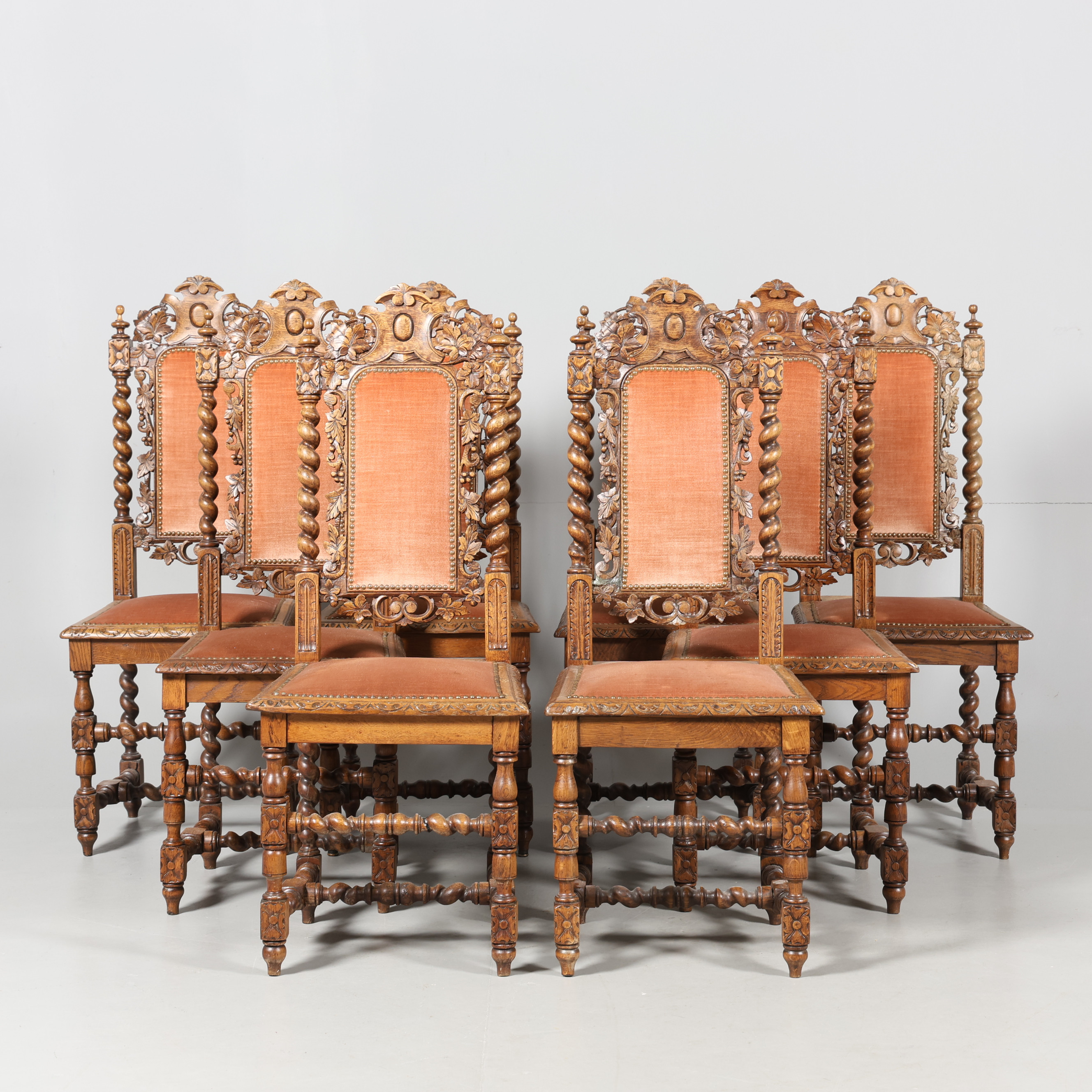 STOLAR, 8 stycken, barockstil, 1900-tal.