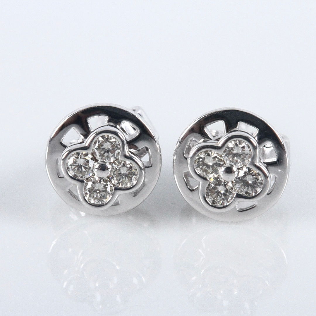 DIAMANTÖRHÄNGEN, ett par, totalt 0,14ct, vitguld 18K.