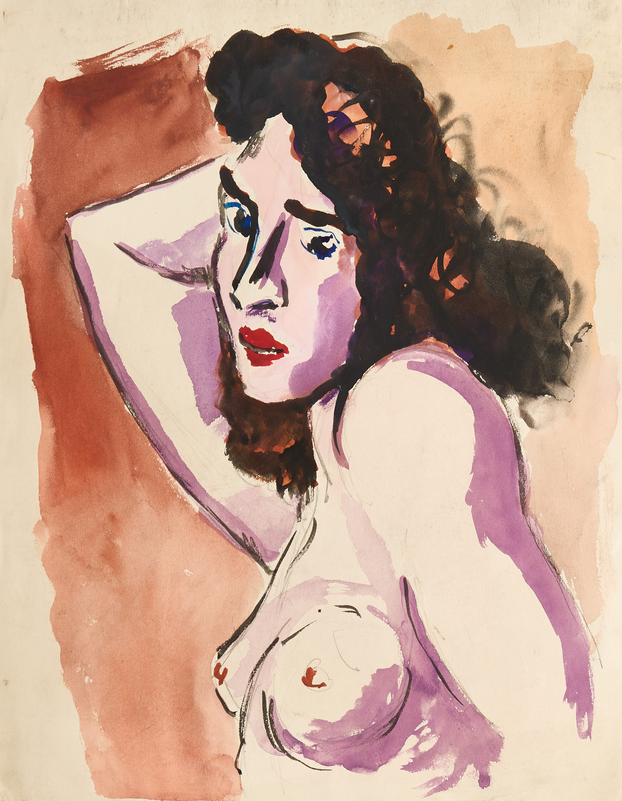 LENNART ROSENSOHN (1918-1994). Modellstudie, akvarell.