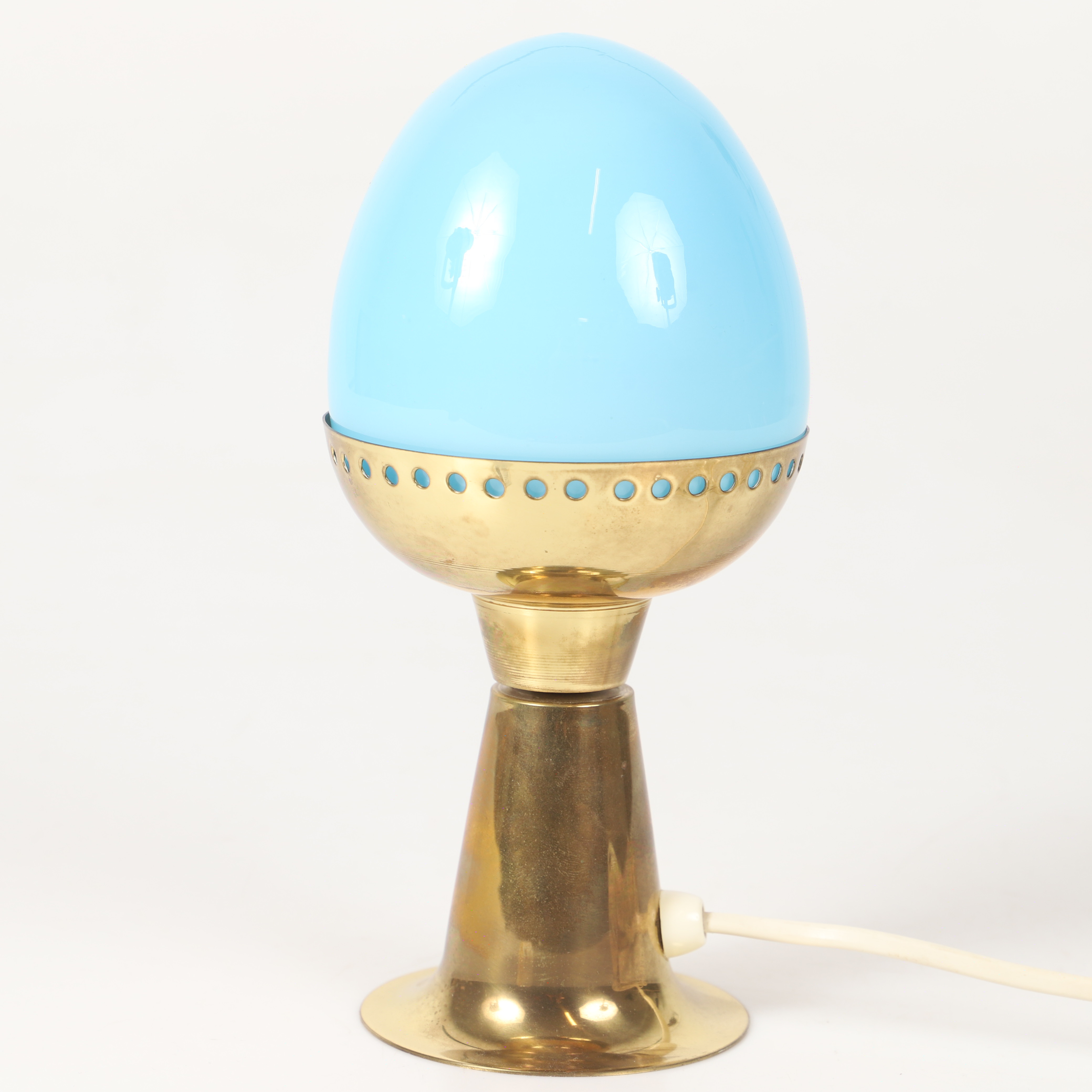 HANS-AGNE JAKOBSSON. Bordslampa, "B225 M", glas/mässing, Markaryd.