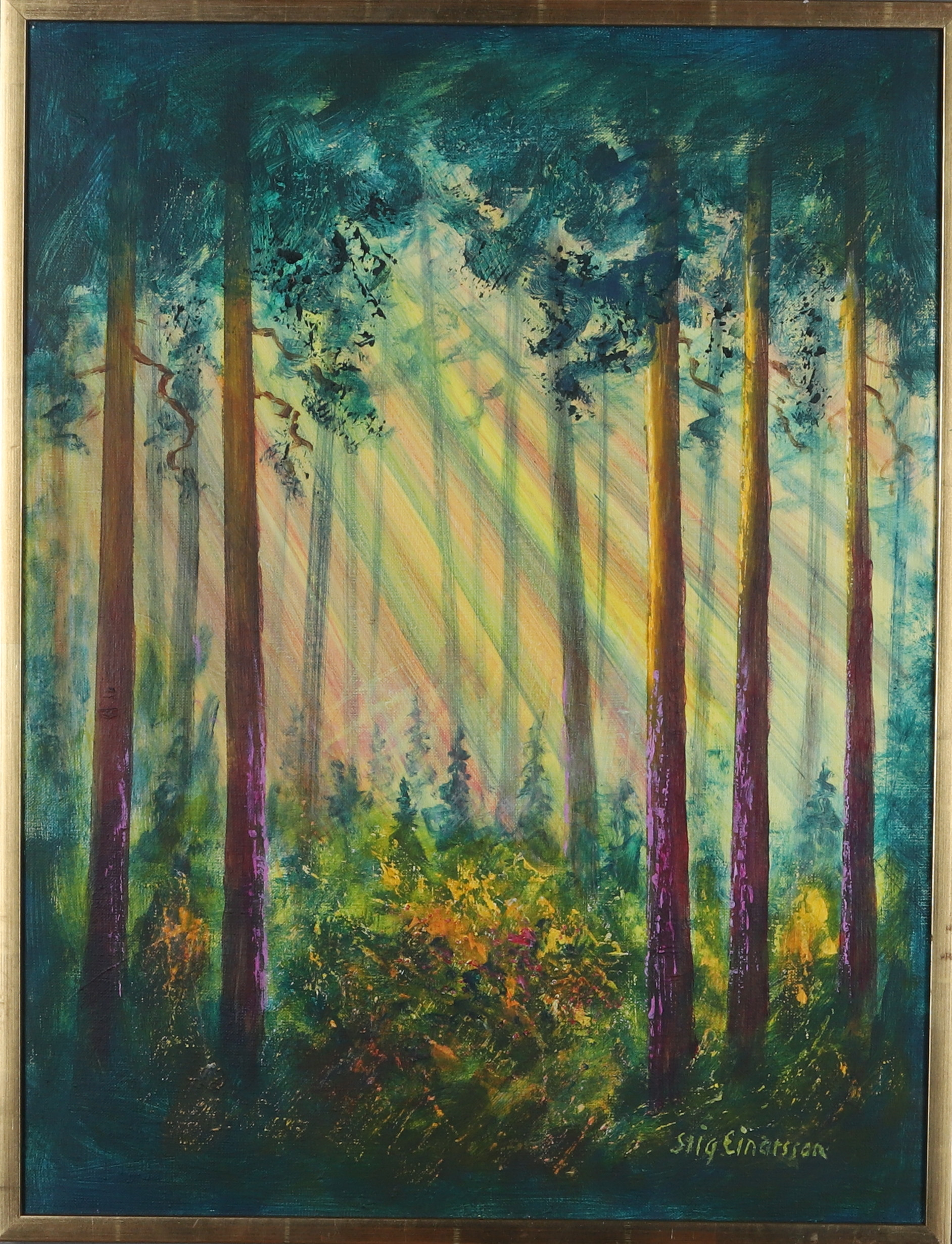 STIG EINARSSON. Olja på duk, " Septemberljus", Signerad.