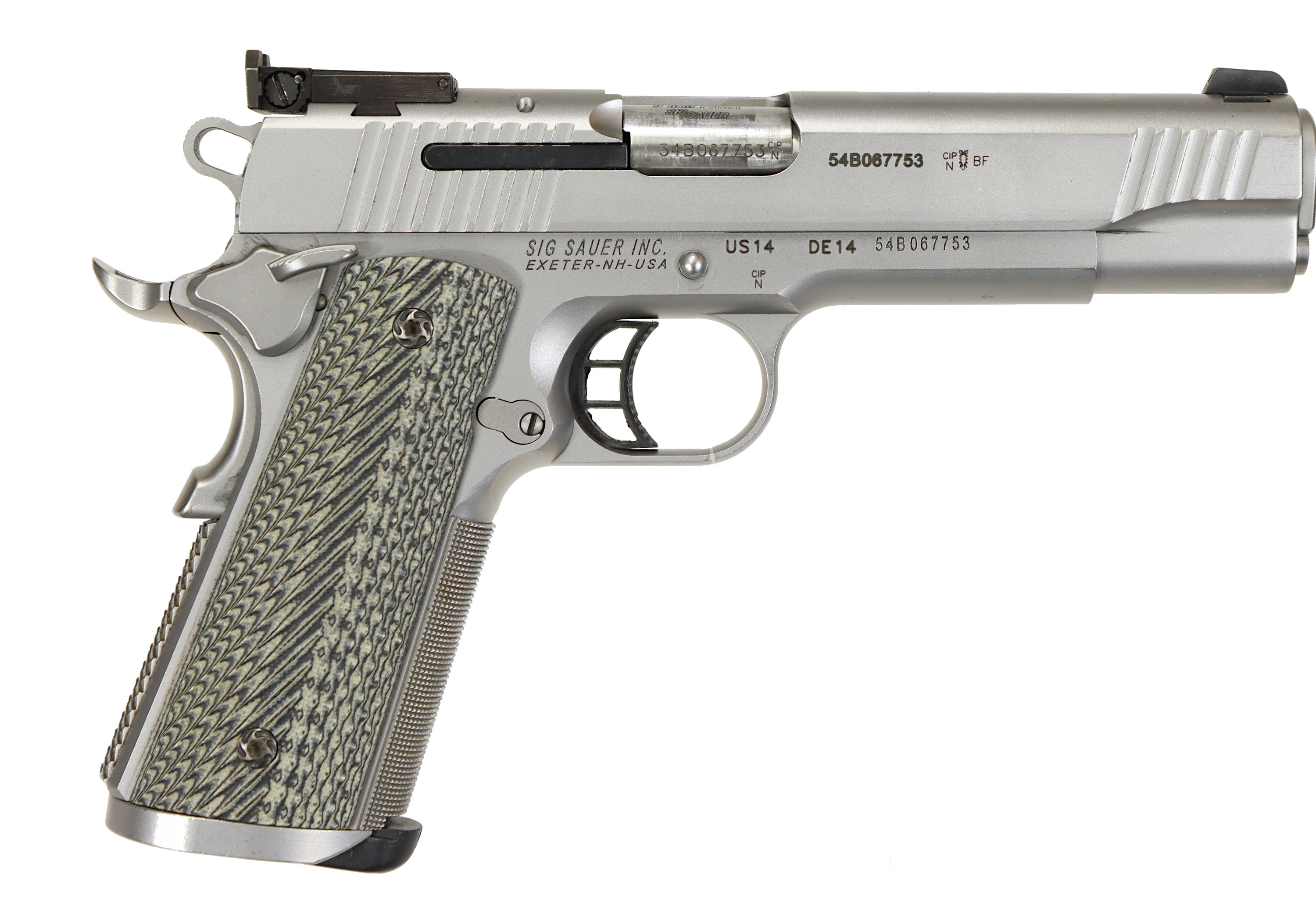 PISTOL, fabrikat Sig-Sauer, modell 1911 Traditional Match Elite, kaliber 9x19, tillv.nr 54B067753, se-nr SE2608090.