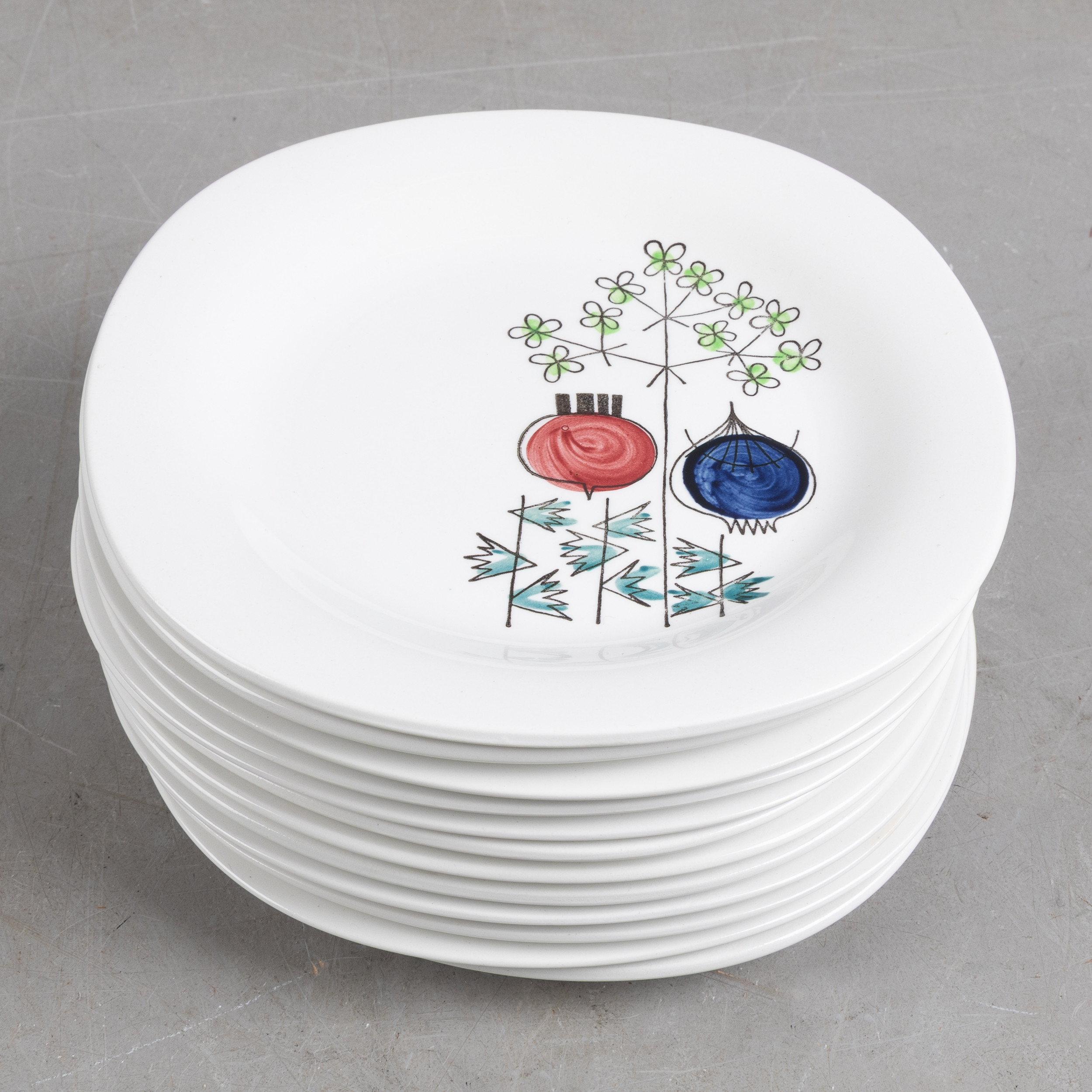 MARIANNE WESTMAN. Assietter, 12 st. 'Pomona', Rörstrand.