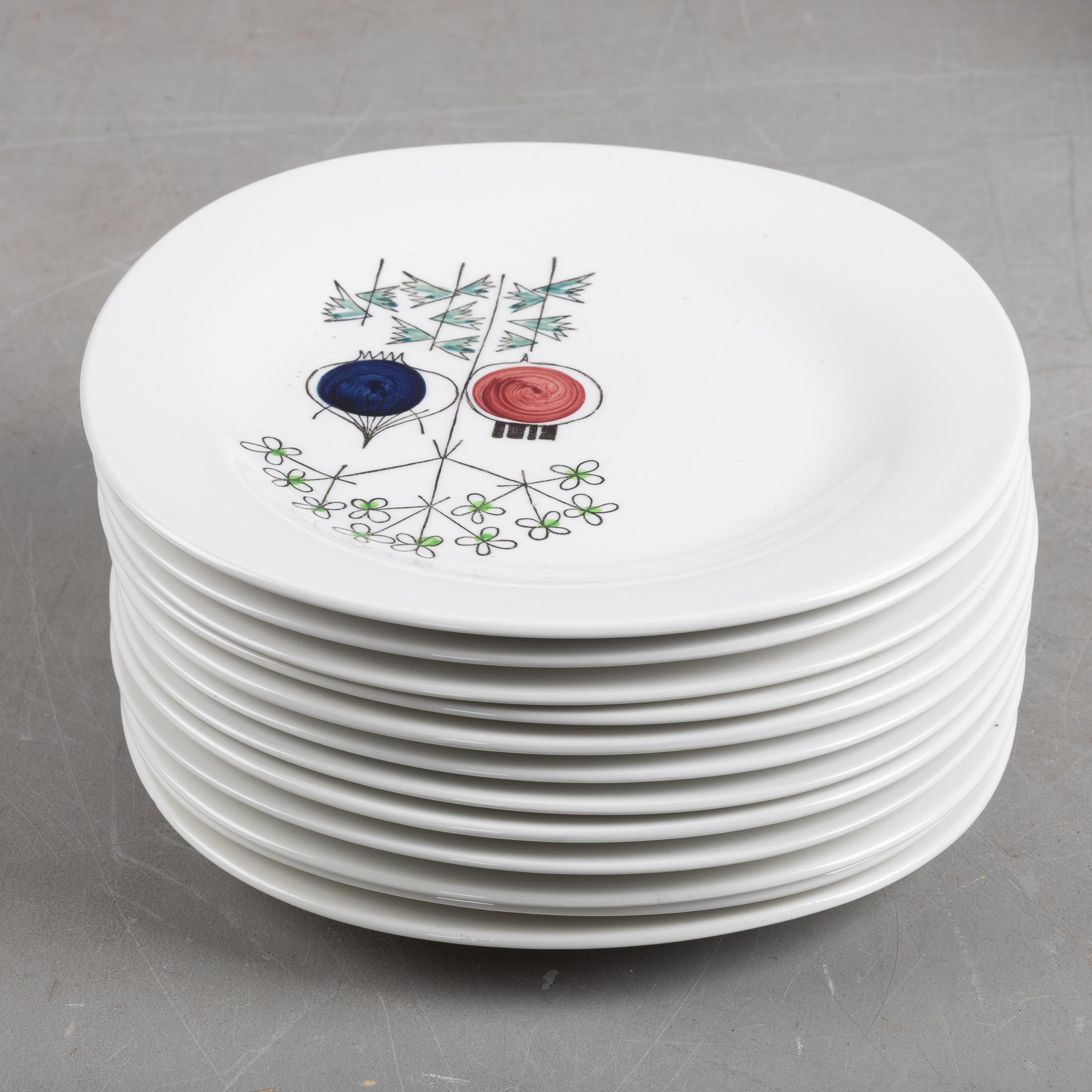 MARIANNE WESTMAN. Förrättstallrikar, 12 st. 'Pomona', Rörstrand.