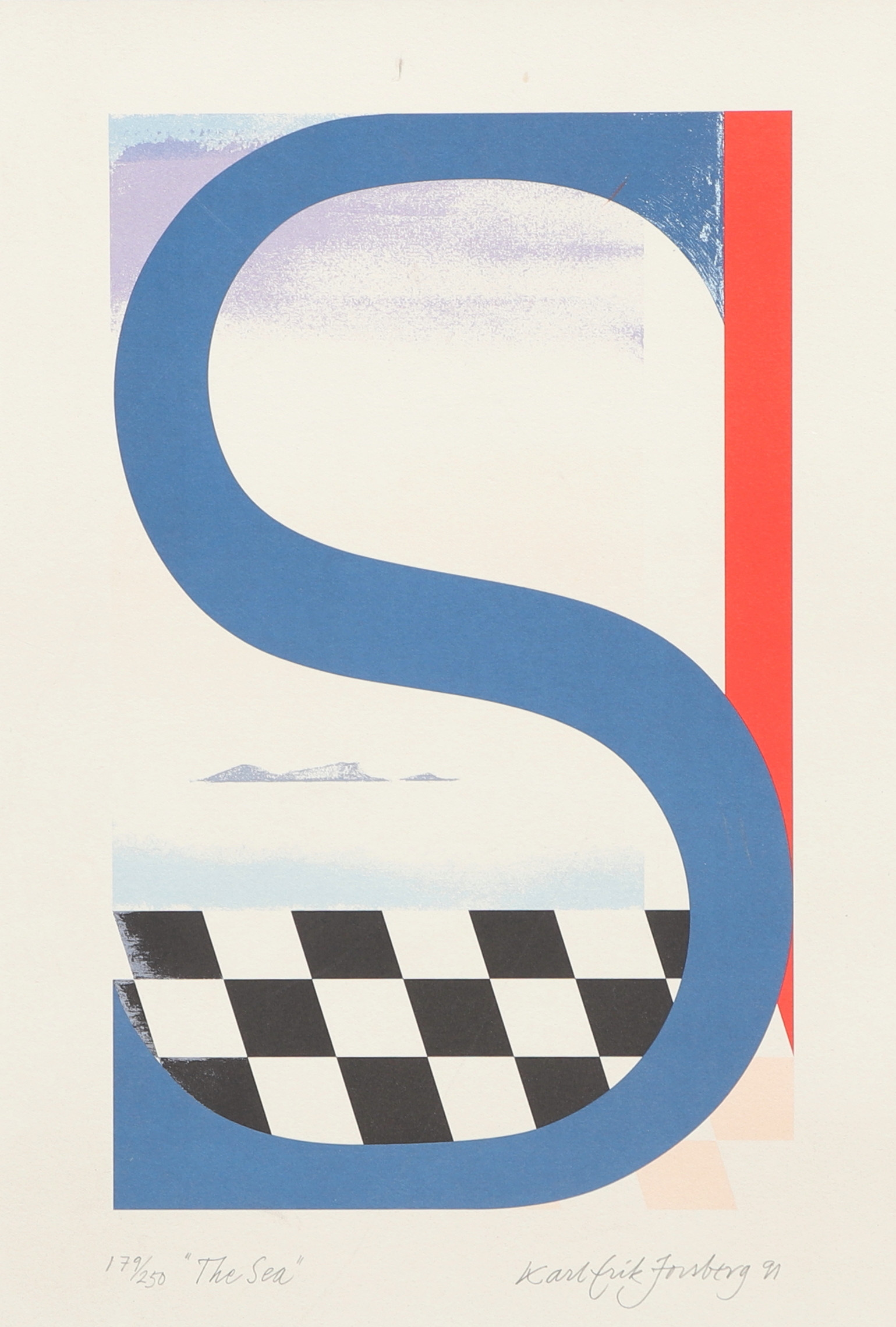 KARL-ERIK FORSBERG. Färglitografi, "The Sea", signerad, numrerad 179/250.