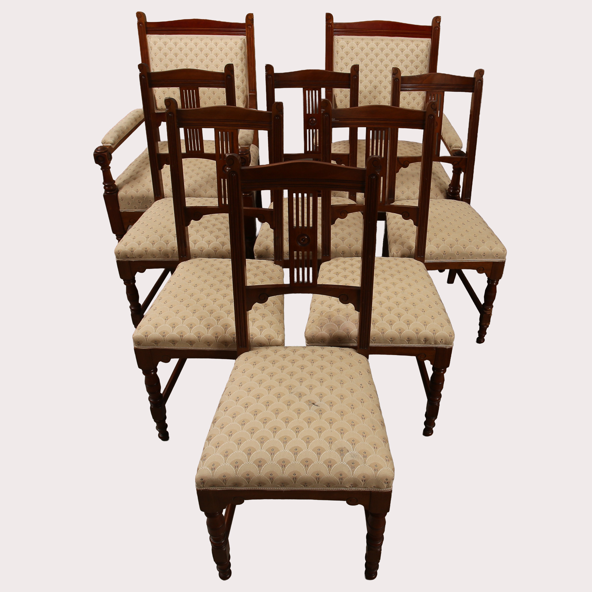 JUGENDSTOLAR, tidigt 1900-tal, mahognyfanerat lövträ, arts & crafts.