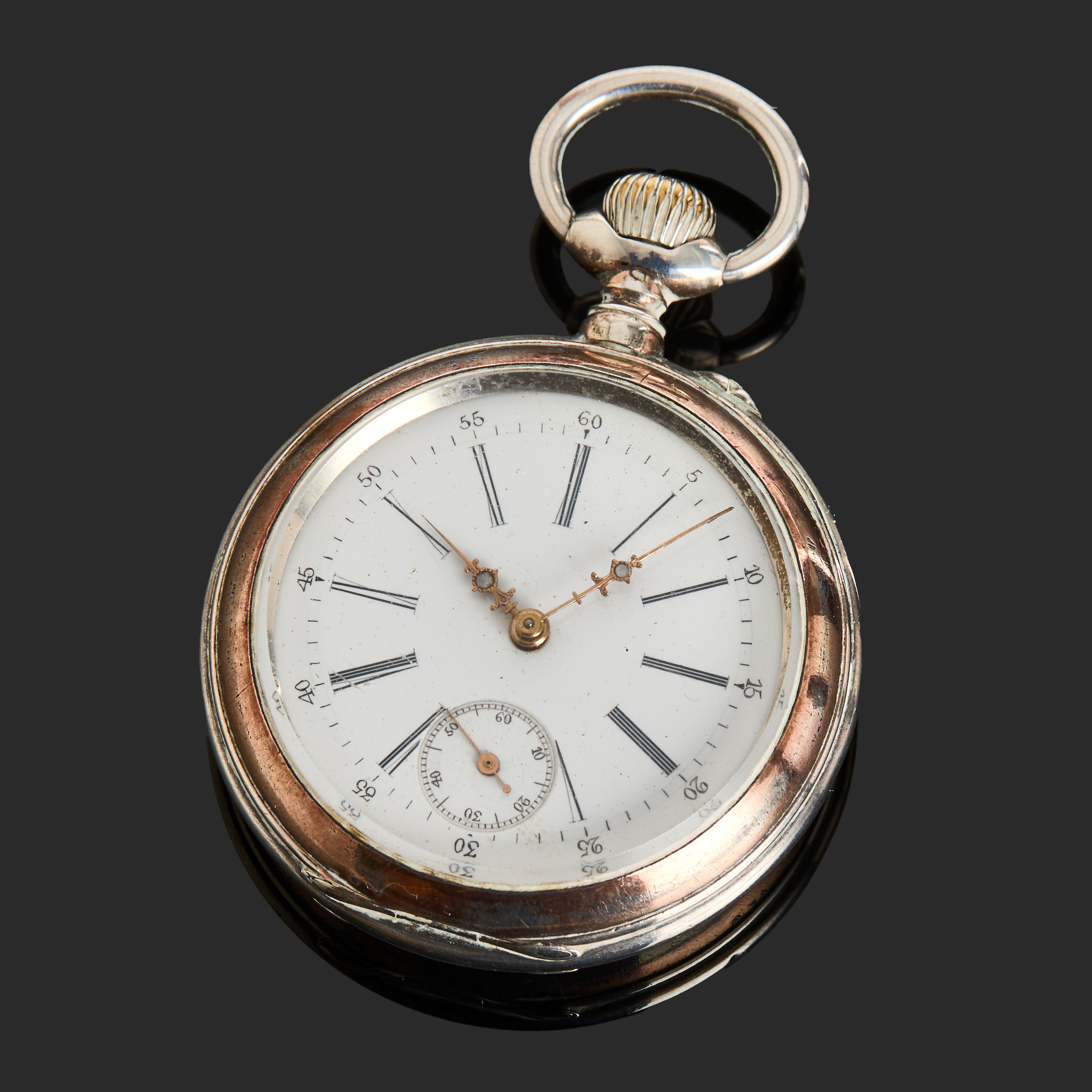 FICKUR, 18/1900-tal, silver, emaljerad urtavla.