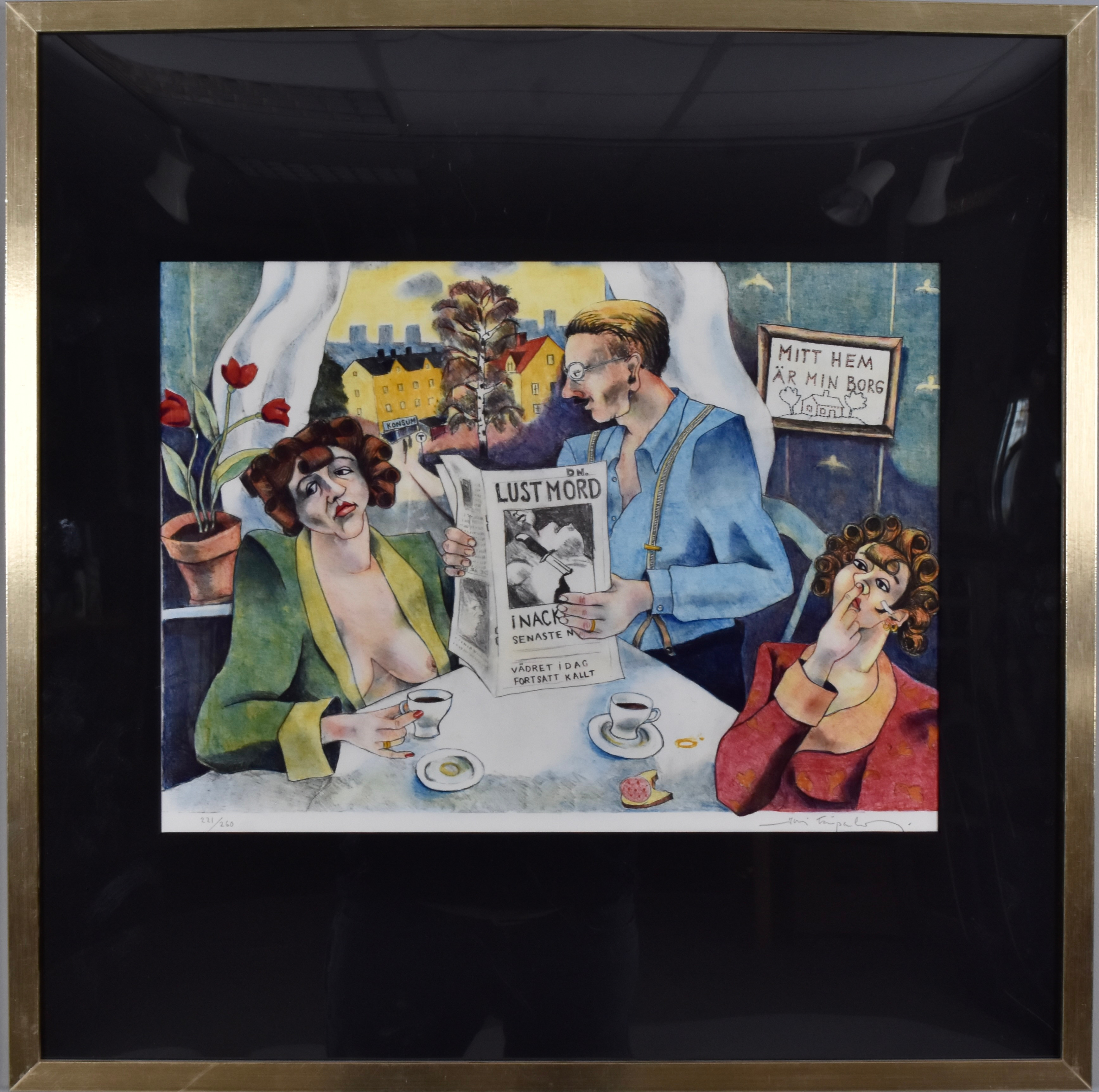 JUSSI TAIPALEENMÄKI. Färglitografi.