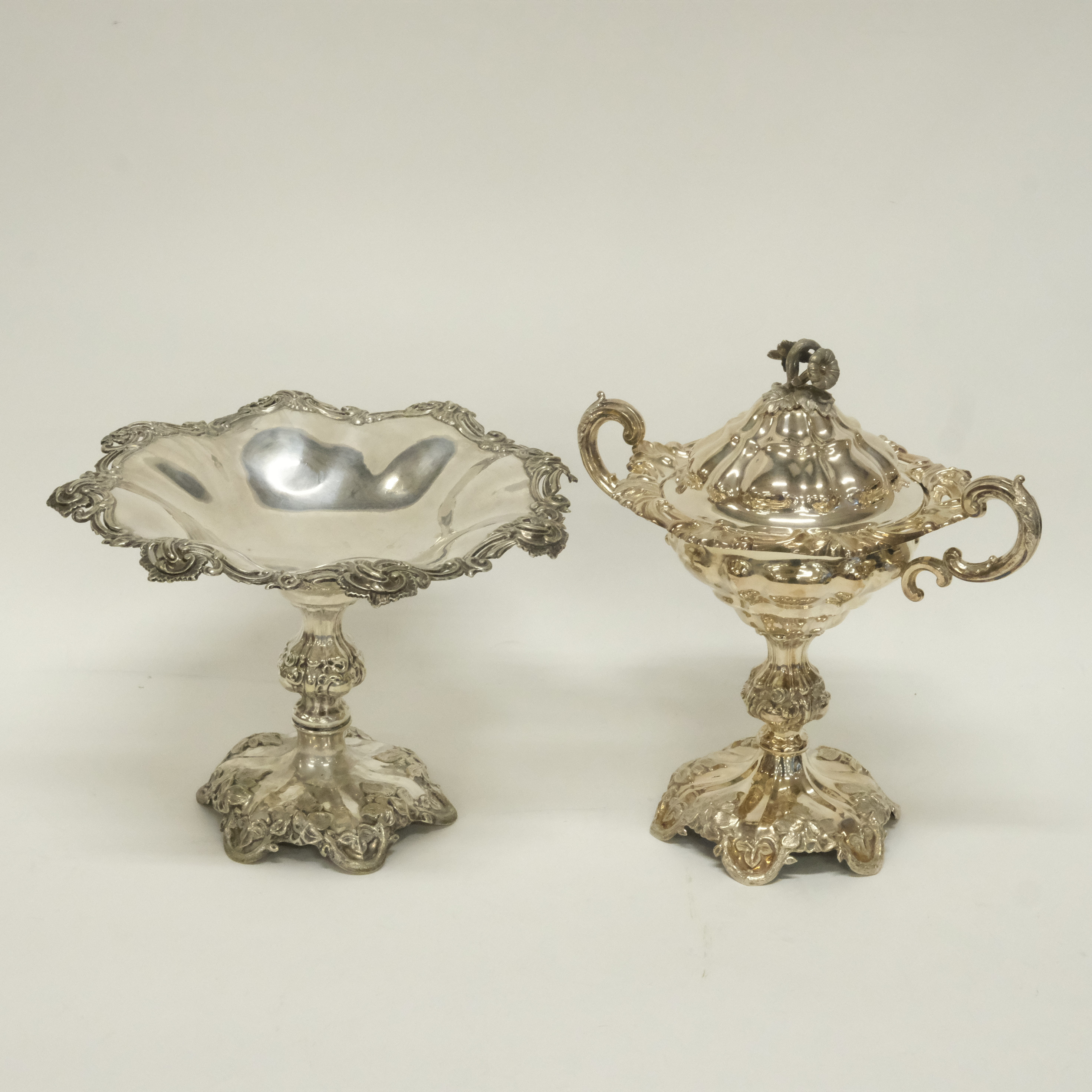 A. G. DUFVA. SOCKERSKÅL OCH SKÅL, NYSILVER, 1900 TALETS FÖRSTA HÄLFT.