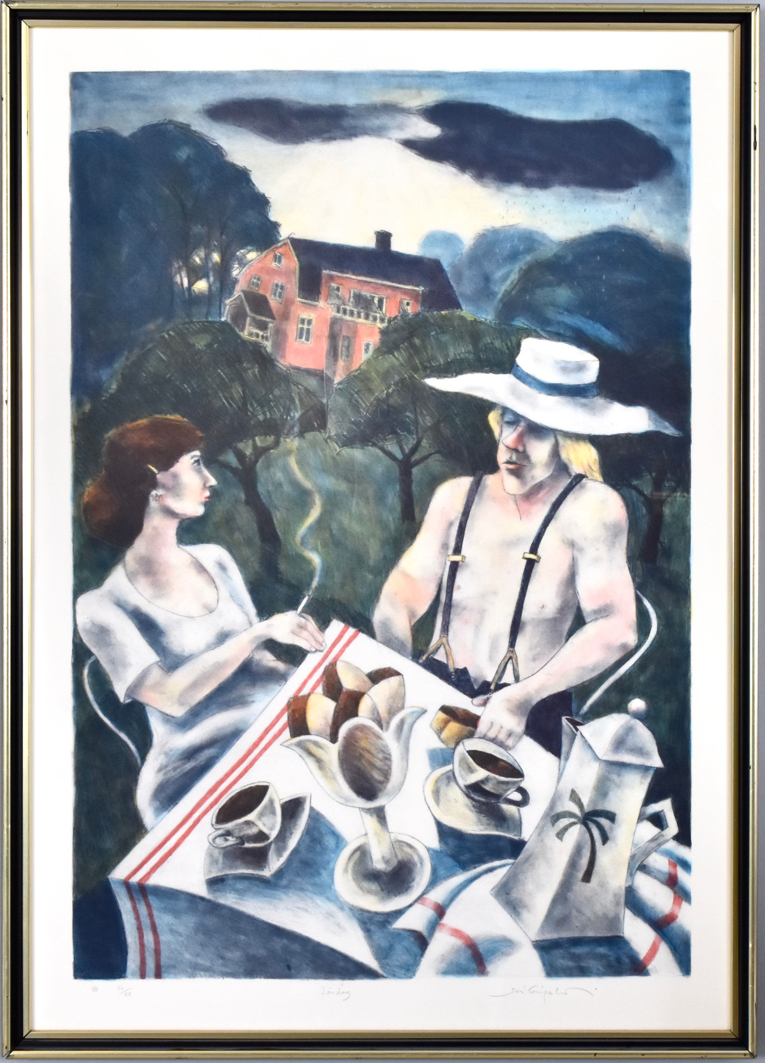 JUSSI TAIPALEENMÄKI. Färglitografi.