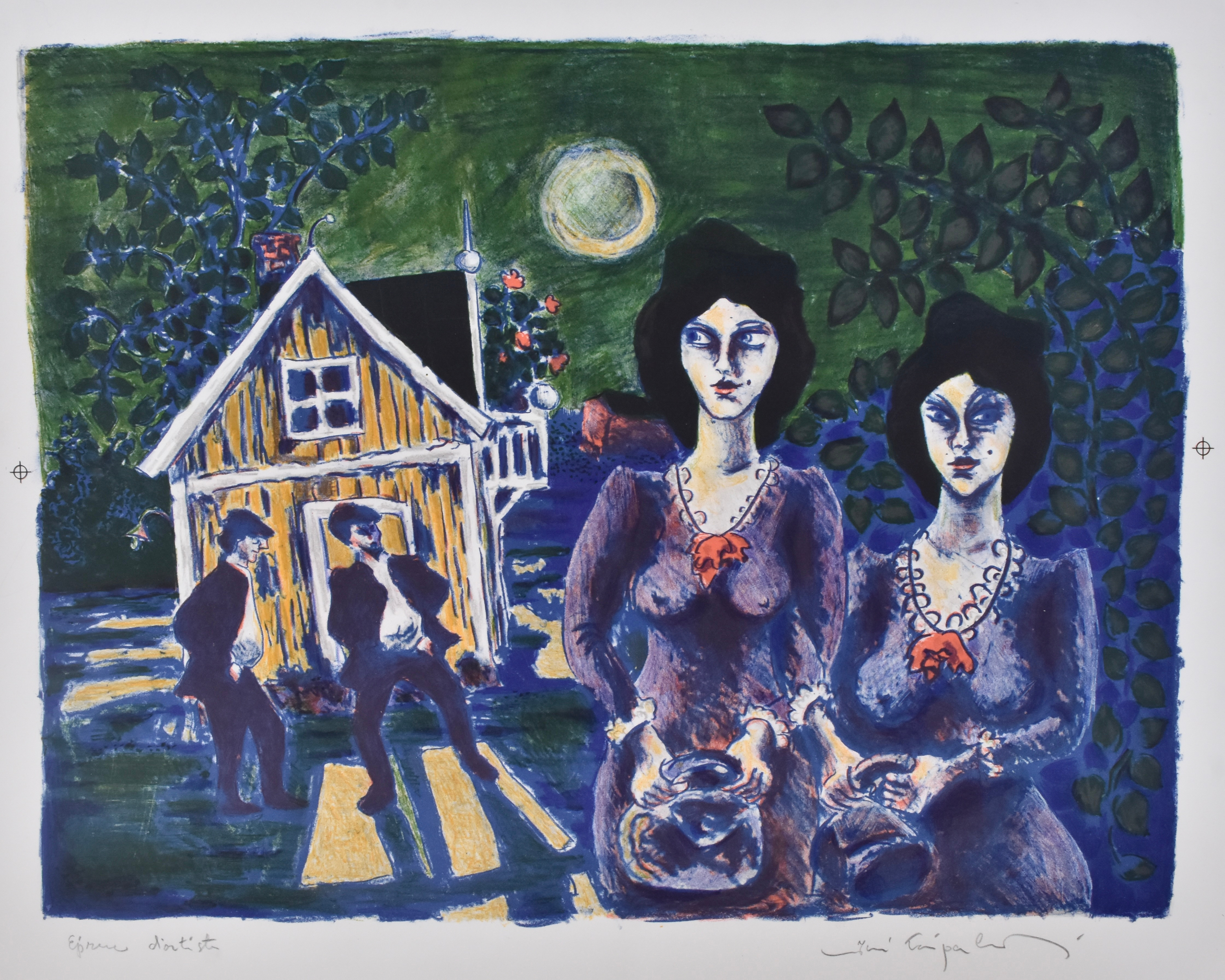 JUSSI TAIPALEENMÄKI. Färglitografi.