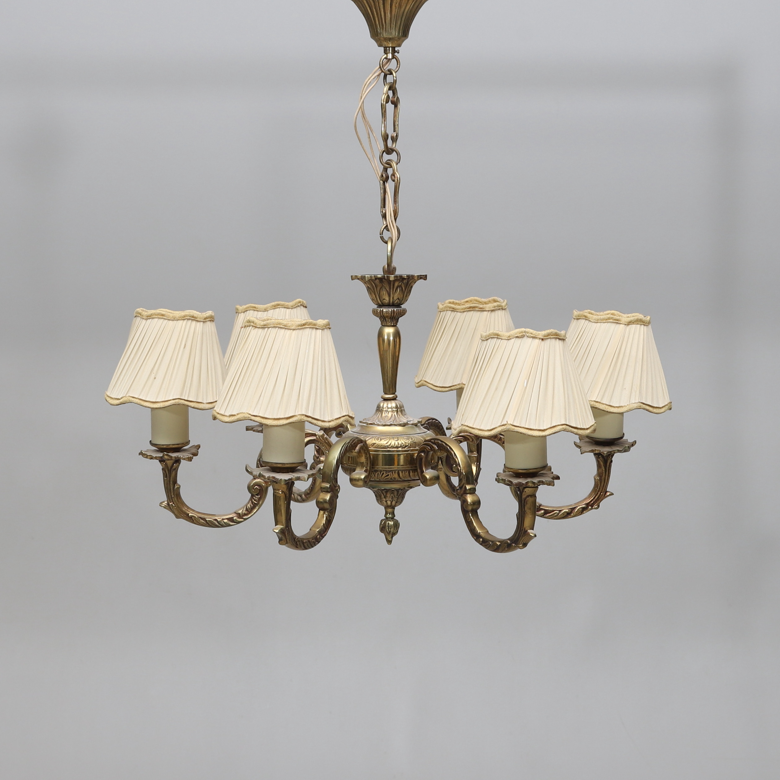 TAKLAMPA, mässing, 1900-tal.