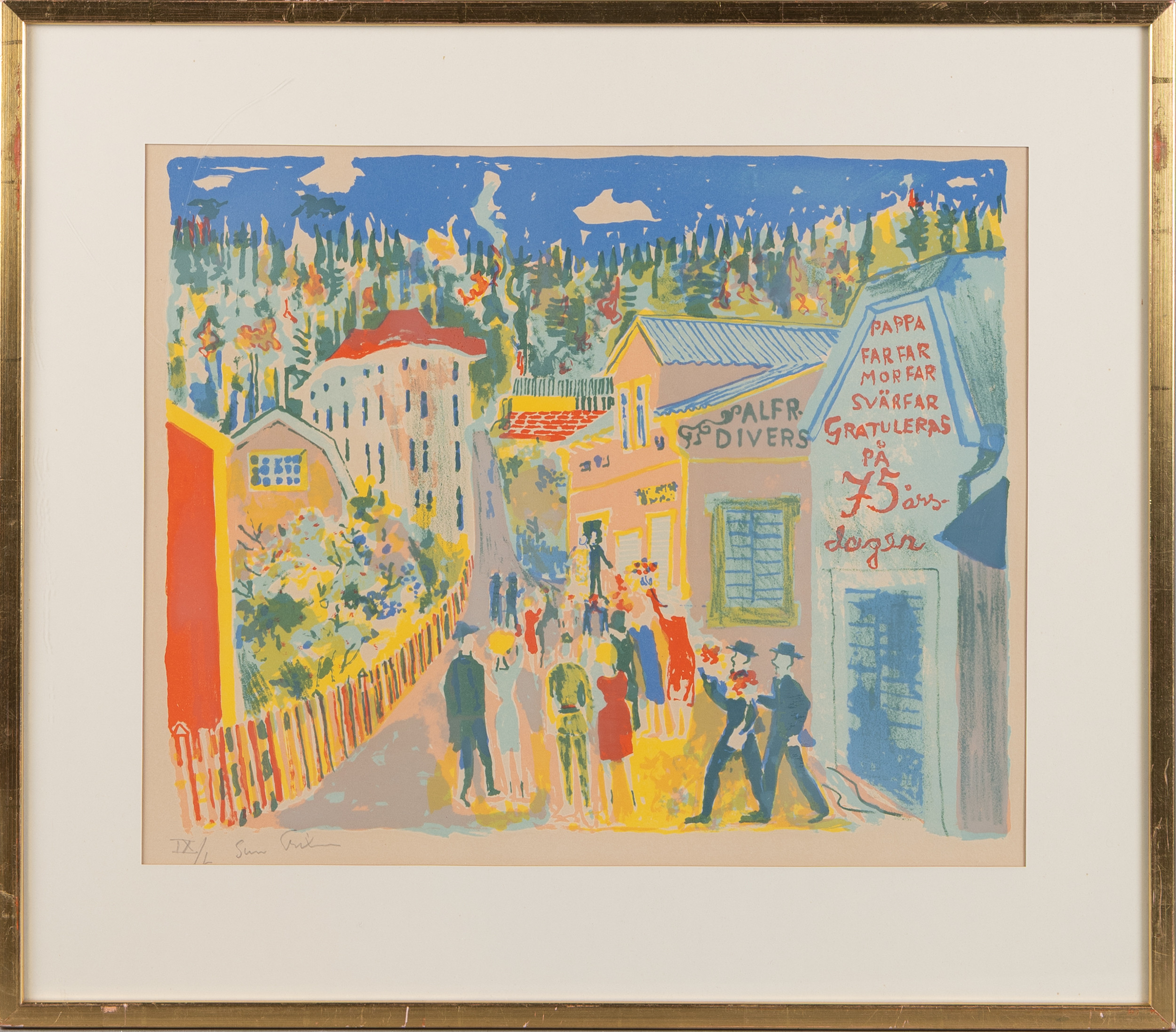 SVEN X:ET ERIXSON. Färglitografi, signerad och numrerad IX/L.