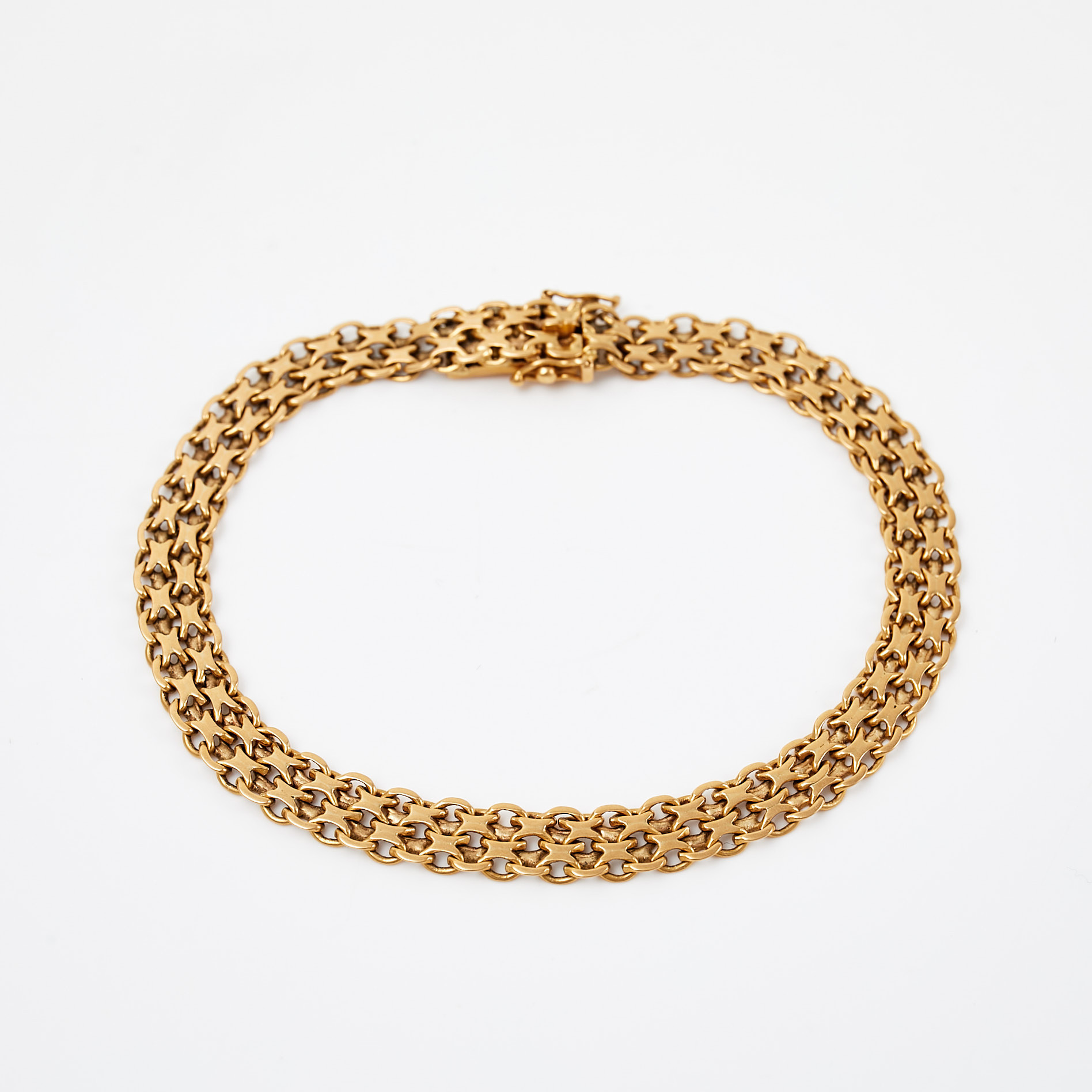 ARMBAND. 18k guld, x-länk, Svensk Guldkedjeteknik Ab, Stockholms, 1970.