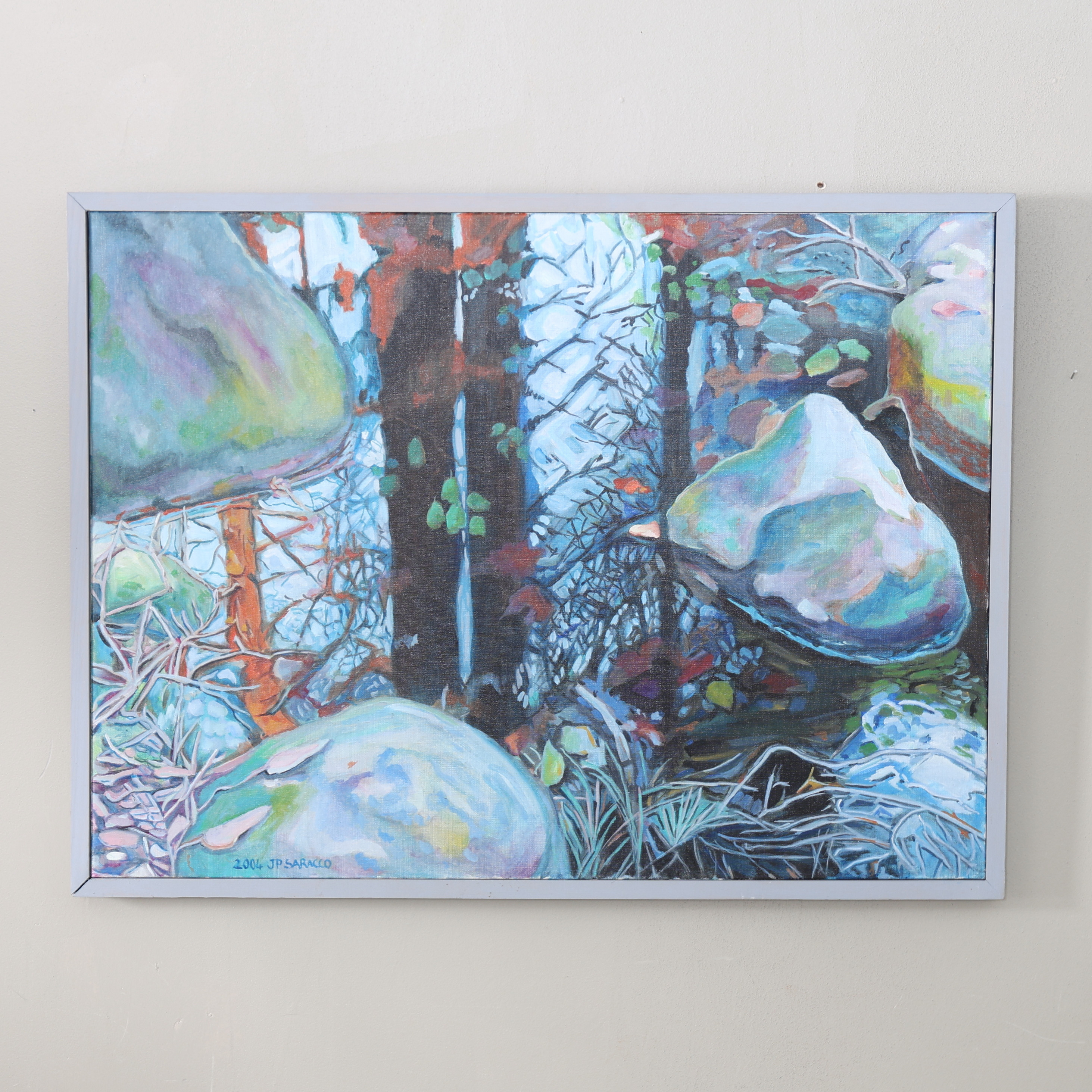 JEAN PIERRE SARACCO. Abstrakt skog, olja på duk, signerad samt daterad 2004.