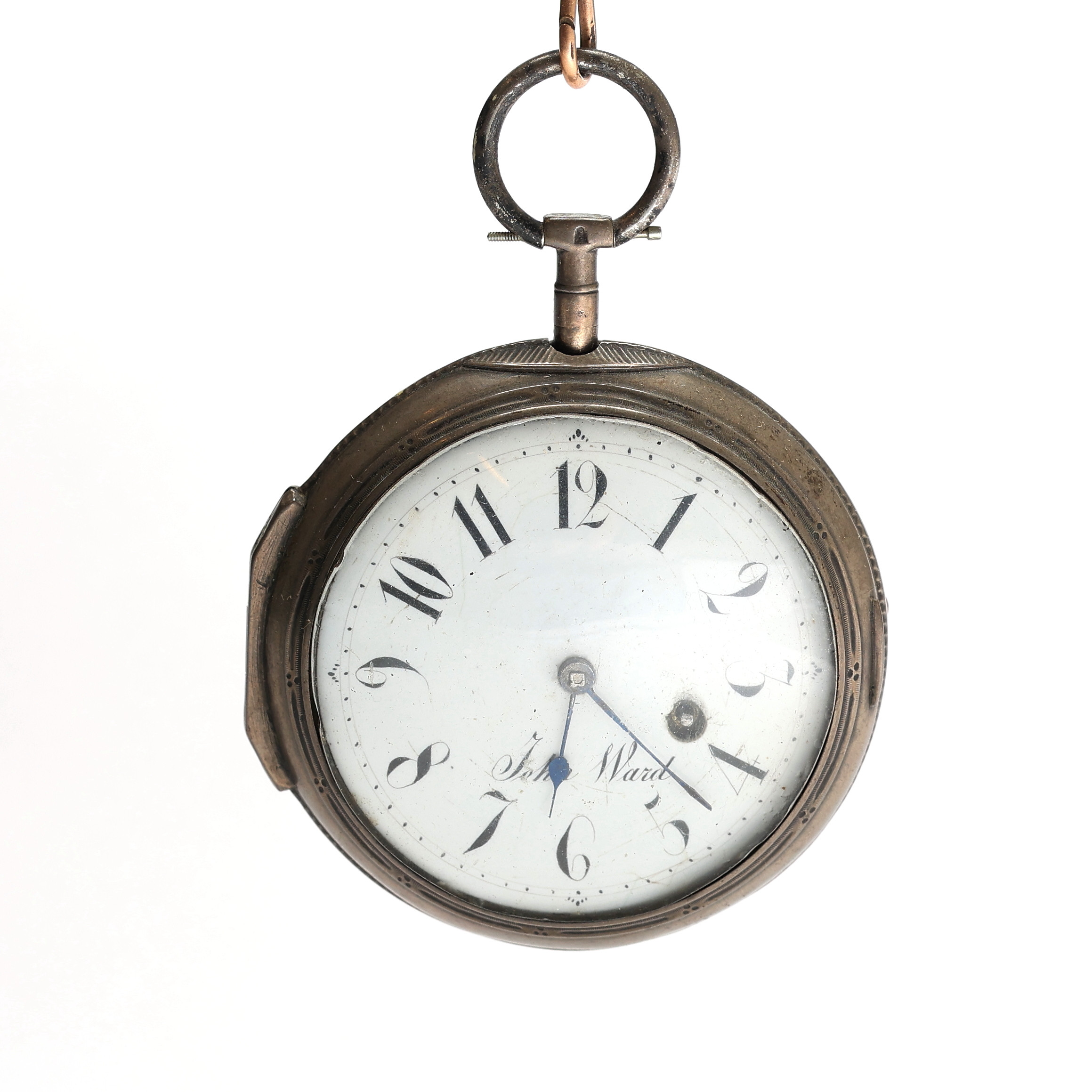 SPINDELUR med kedja, silver, John Ward, London 17/1800-tal.