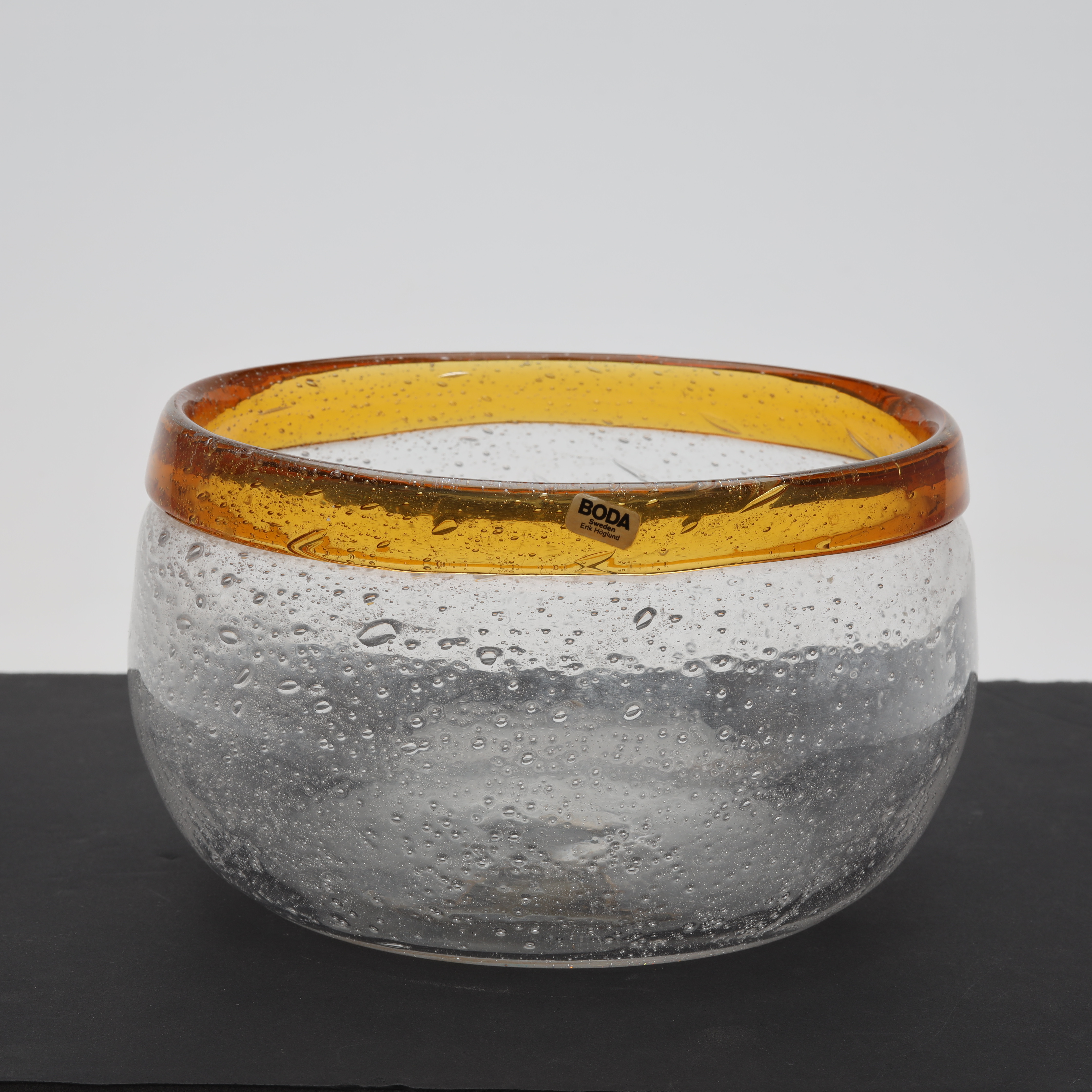 ERIK HÖGLUND. SKÅL, glas, Boda, signerad.
