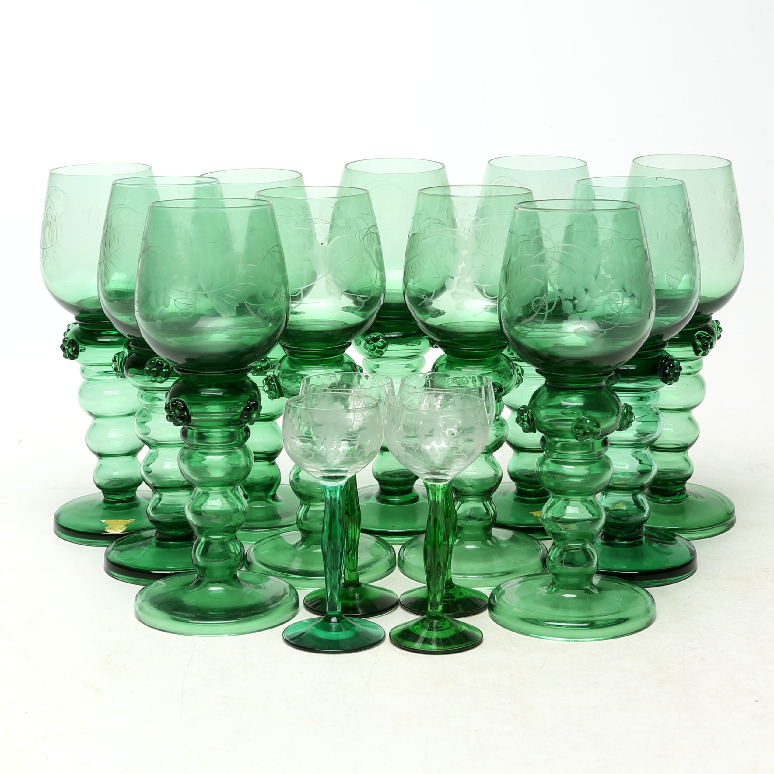 REMMARE, 11 st, glas, Gullaskruf, mindre glas 4 st.