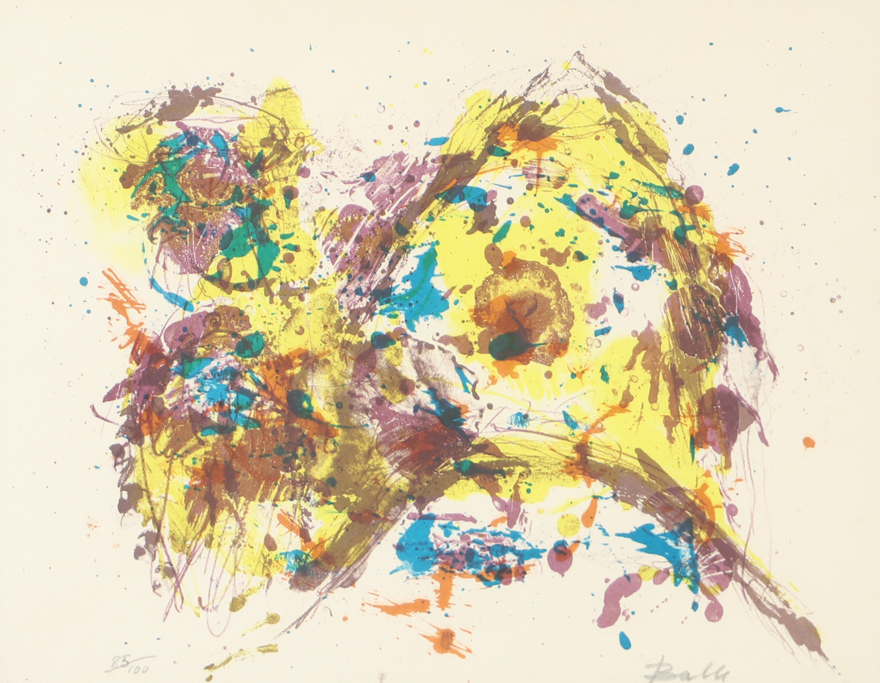 MOGENS BALLE. Komposition, färglitografi, signerad Balle.