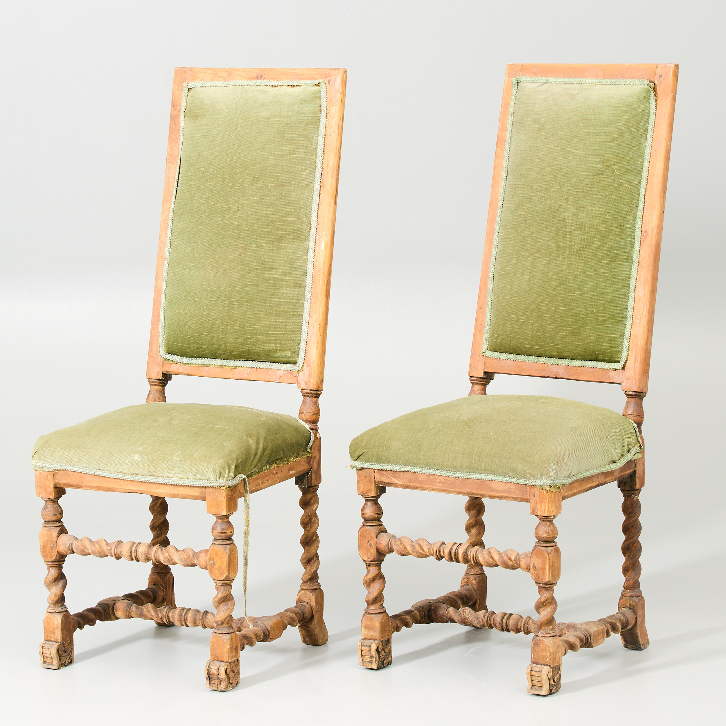 STOLAR. Ett par, barock, Sverige, 1700-talets början.