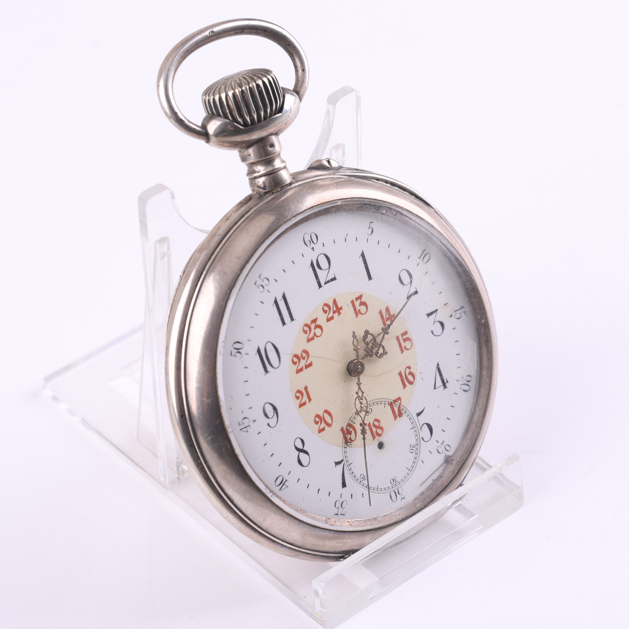 FICKUR, silver, 80 mm, La Frame, Ancre, spiral breguet 15 rubis, sekelskiftet 18/1900-tal.