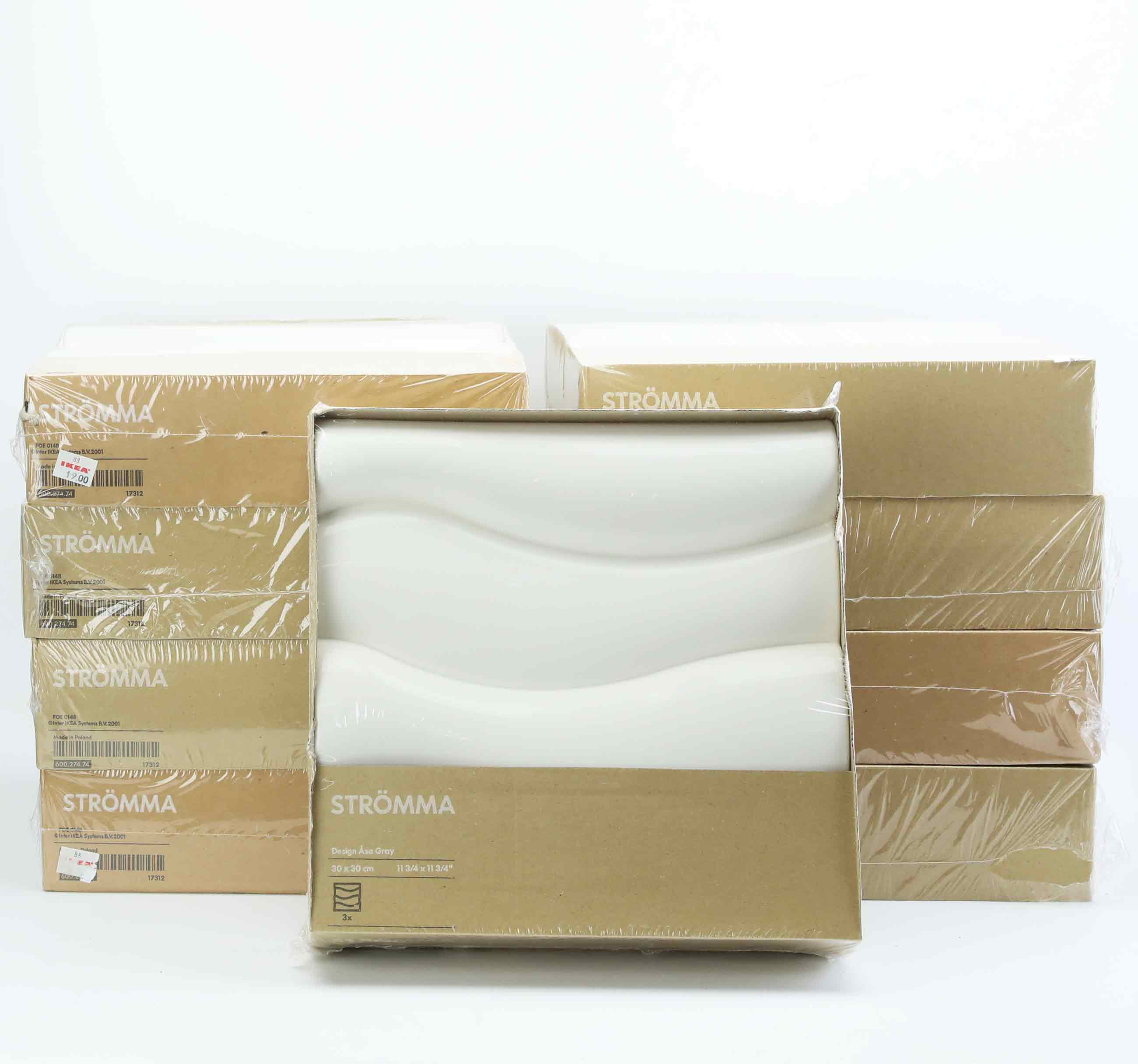 ÅSA GRAY (F. 1947). reliefer/väggpaneler, 9 st x 3 st totalt 27 ."Strömma", IKEA, 2004.