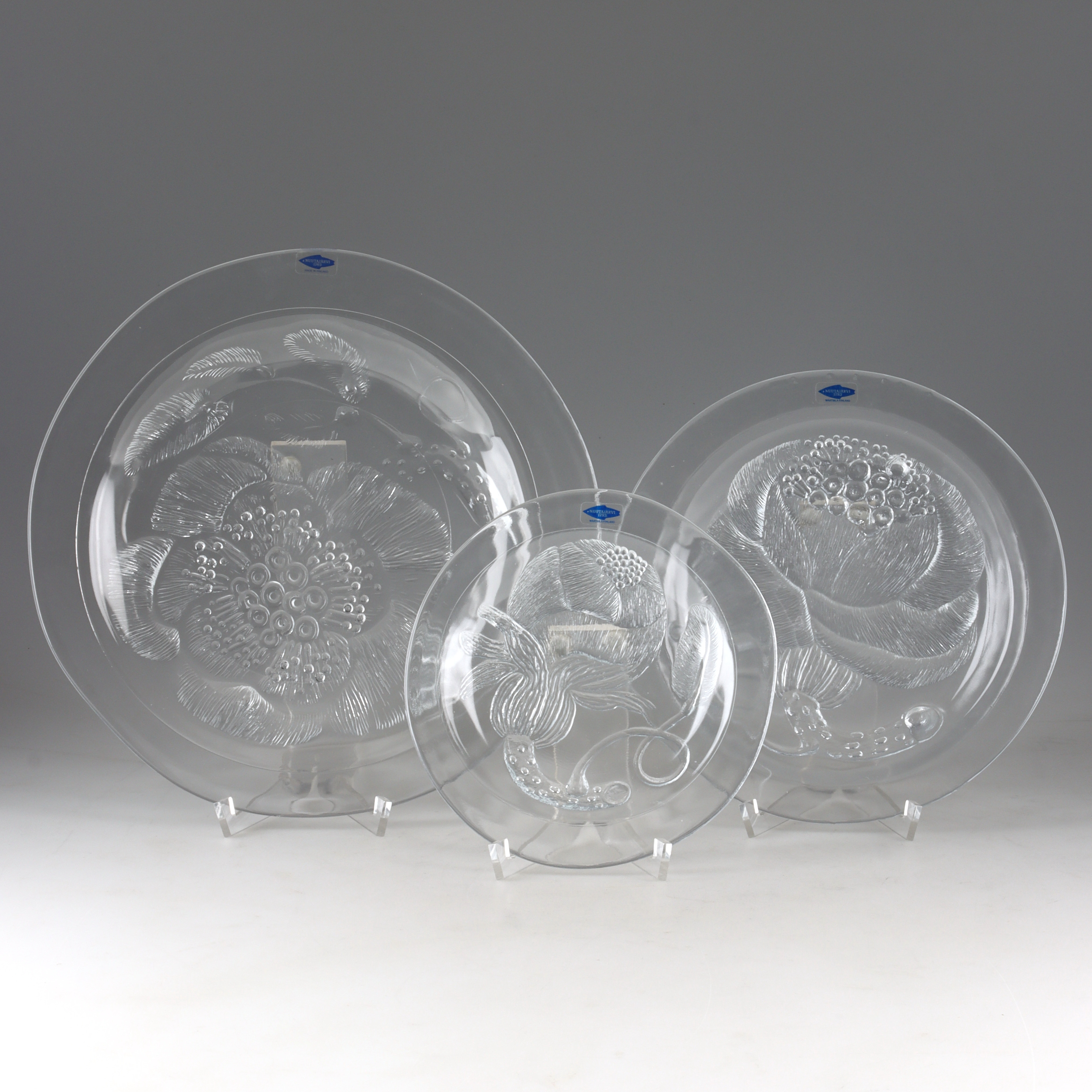 OIVA TOIKKA. Servisdelar, 20 delar, glas, "Pioni", Nuutajärvi, Arabia, Finland.