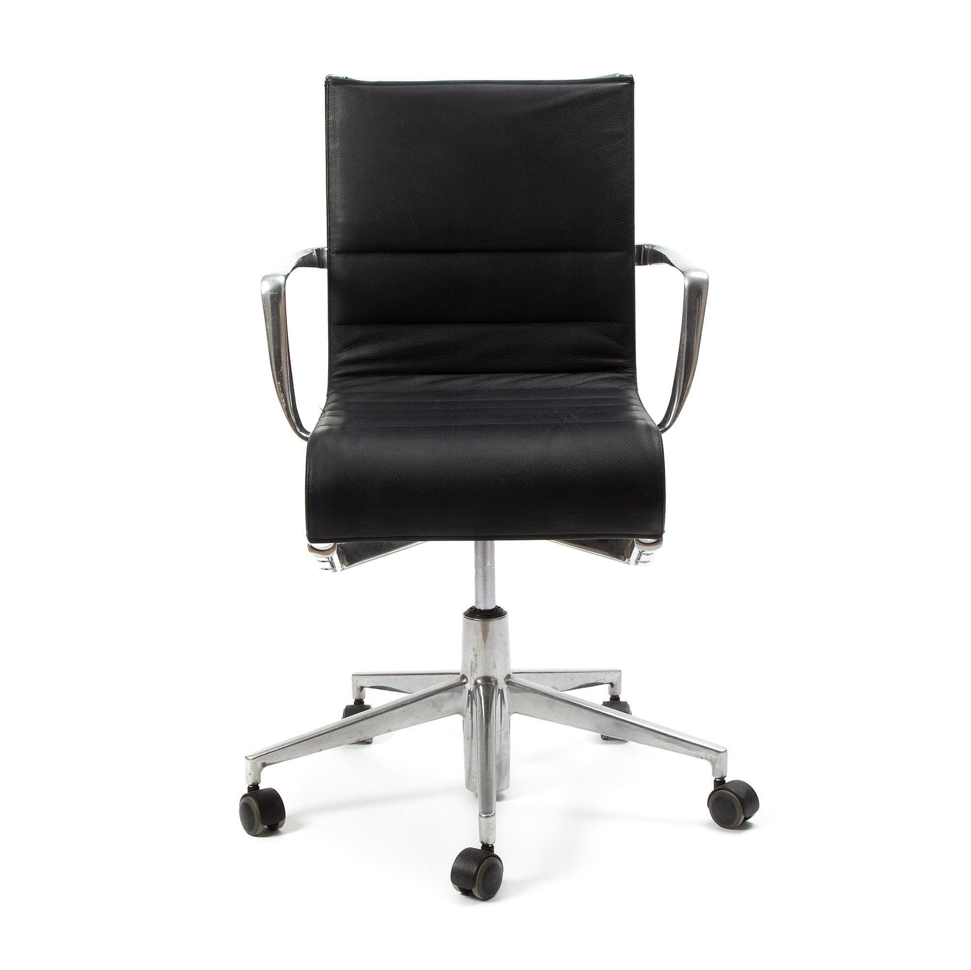 ALBERTO MEDA. Kontorsstol, stomme i aluminium med läderklädd rygg och sits, Alias, Italien.