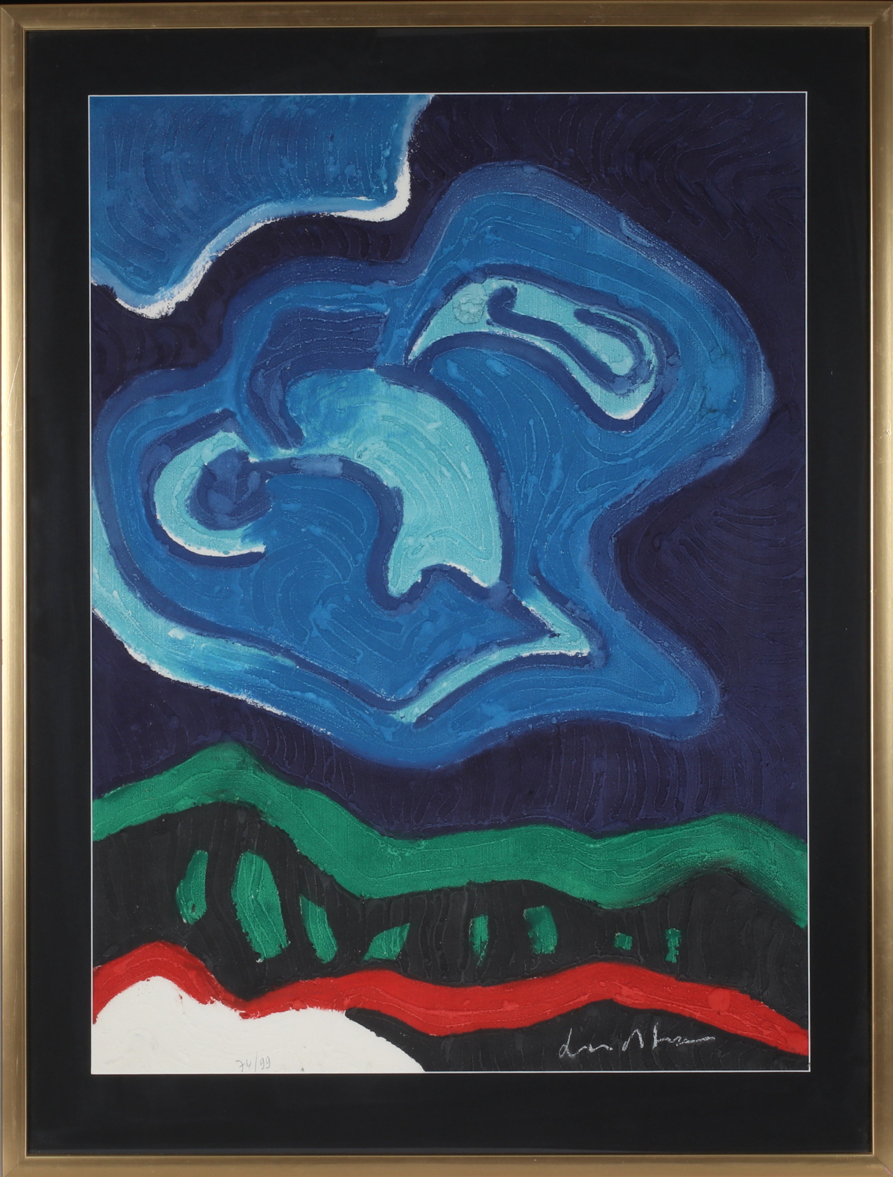 BENGT LINDSTRÖM. Komposition, carborundum, signerad och numrerad 74/99.