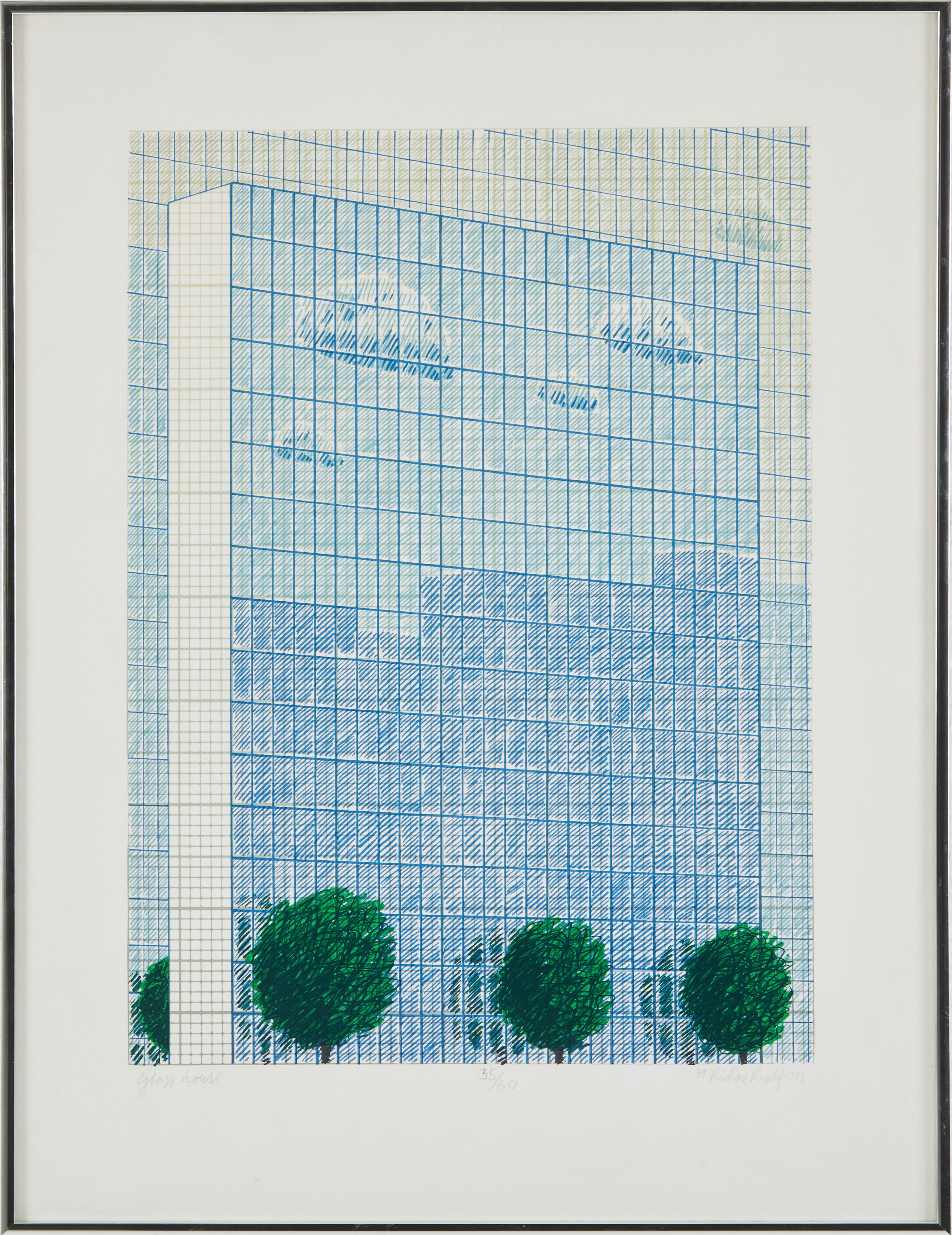 KRISTIAN KROKFORS, "Glass house'', litografi, signerad, daterad -79 och numrerad 35/60.