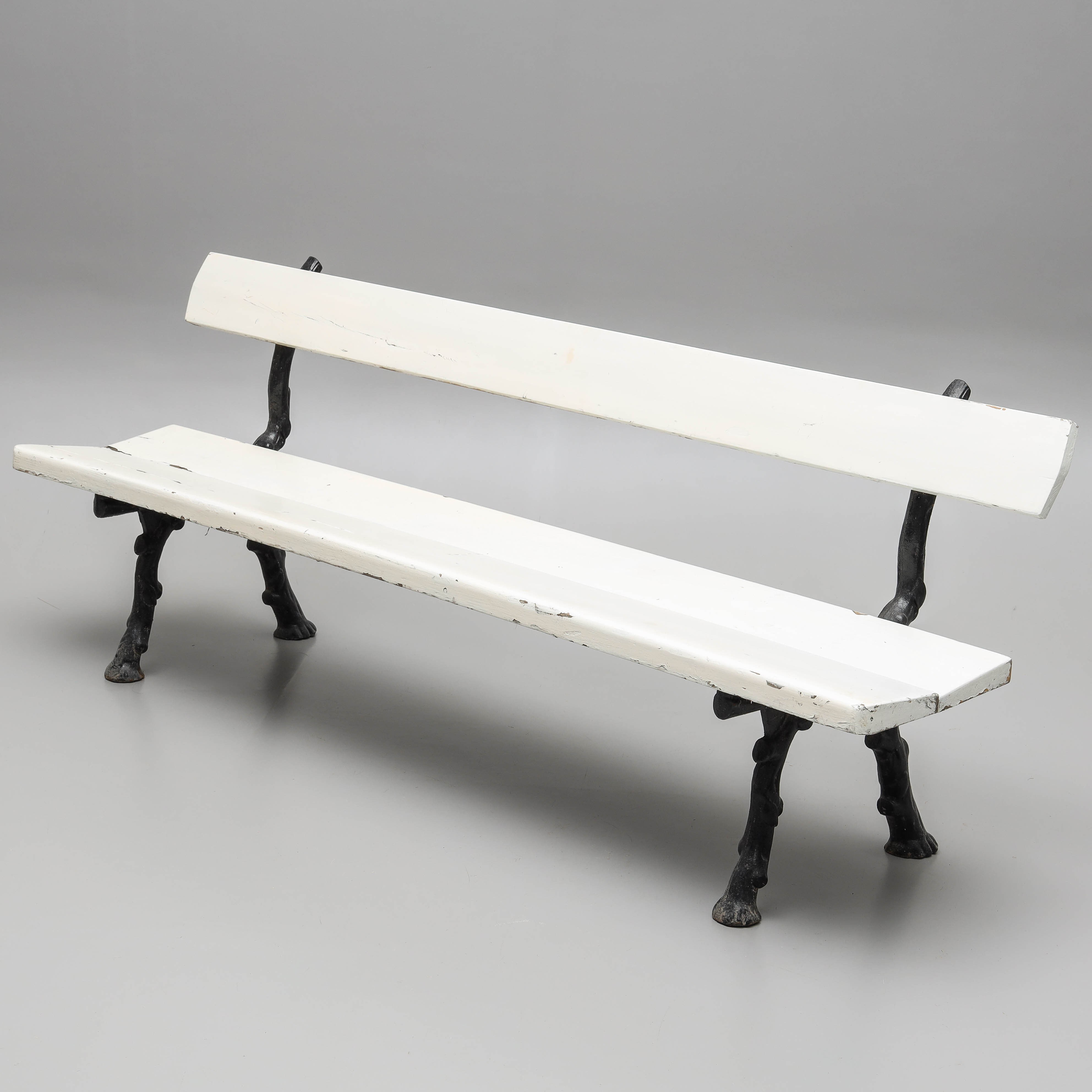 TRÄDGÅRDSSOFFA, gjuten aluminium, gavlar i form av grenar, 1900-tal.