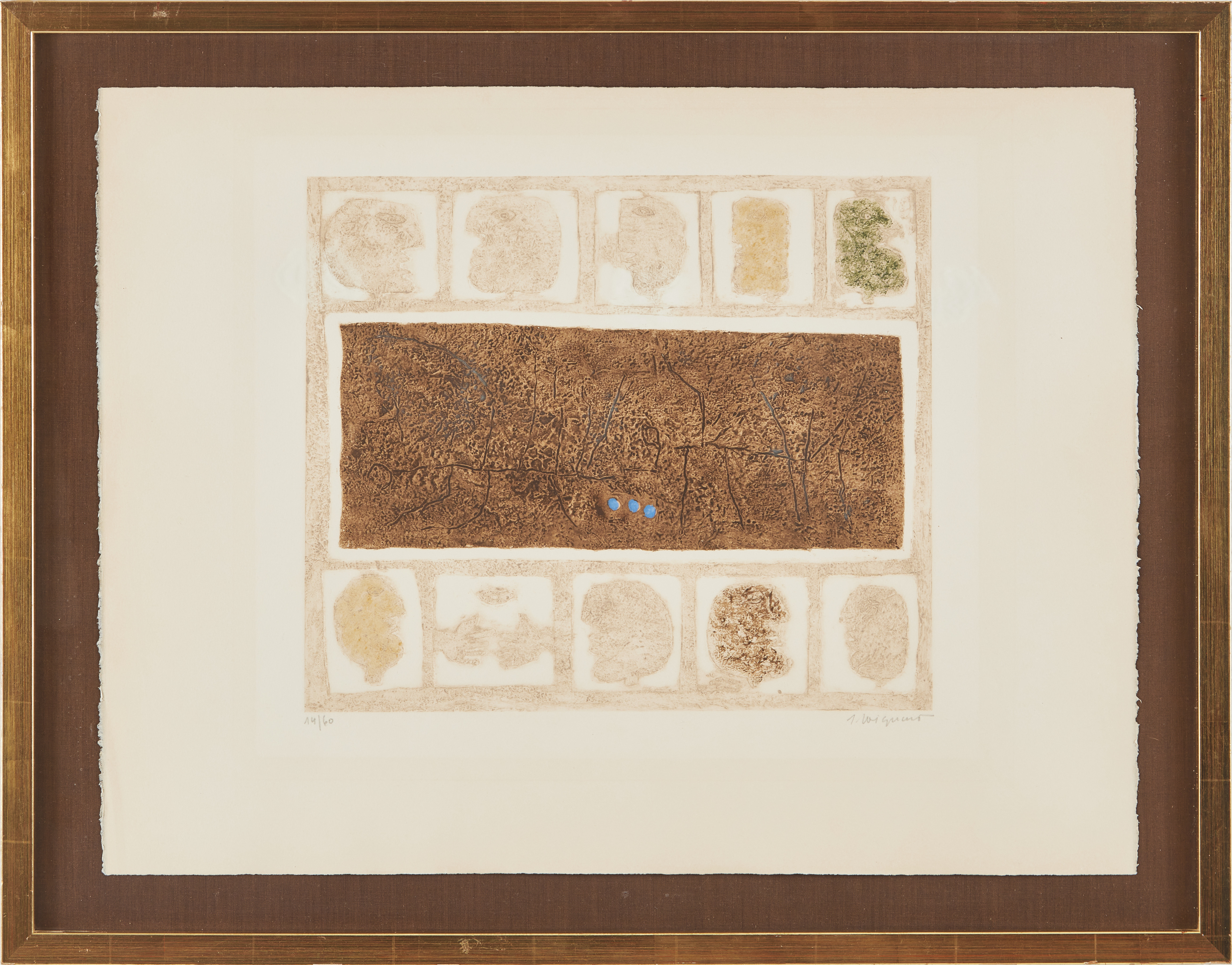 JAMES COIGNARD. Komposition, carborundumetsning, signerad, numrerad 14/60.