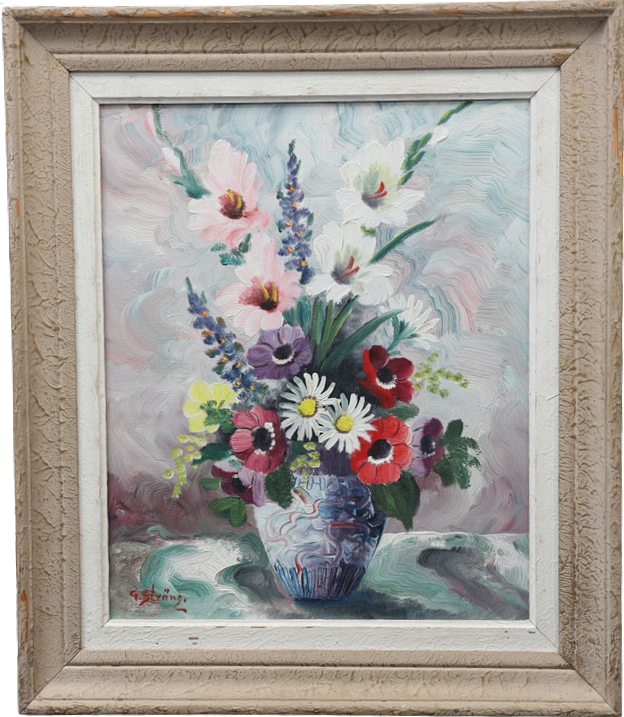 G STRÄNG. Stilleben, oljemålning på duk, signerad.