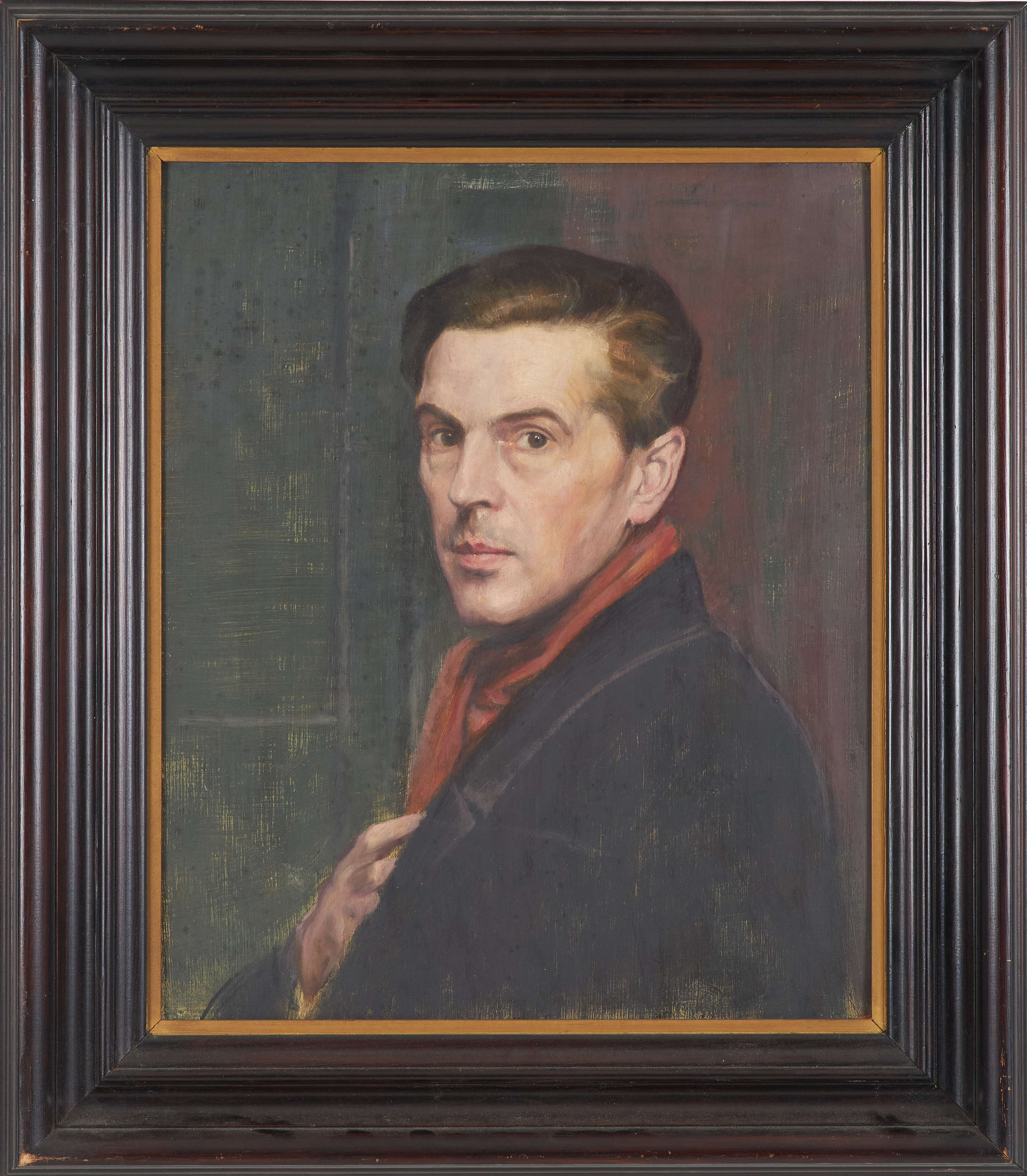 OKÄND KONSTNÄR. porträtt, olja på pannå, osignerad.