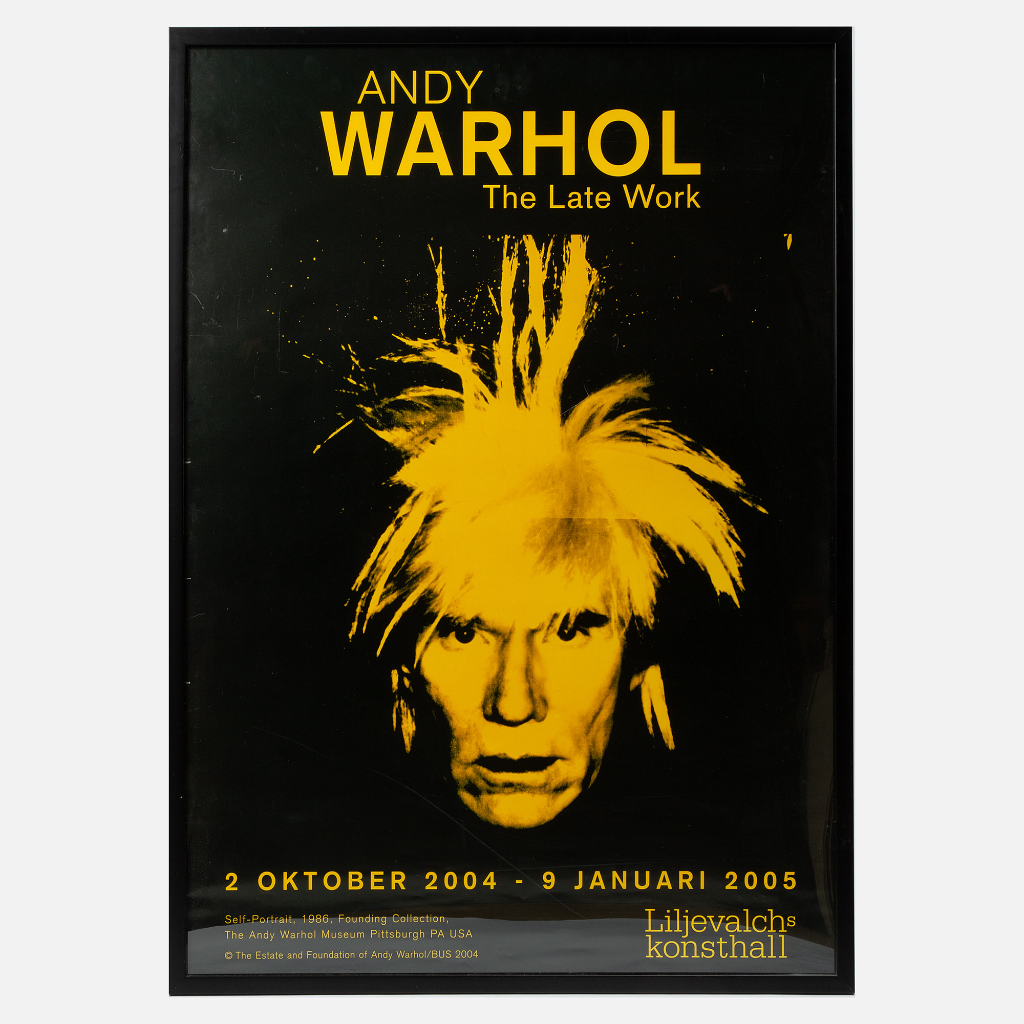 ANDY WARHOL. EFTER. Utställningsaffisch, "The Late Work", Liljevalchs konsthall, 2004-2005.