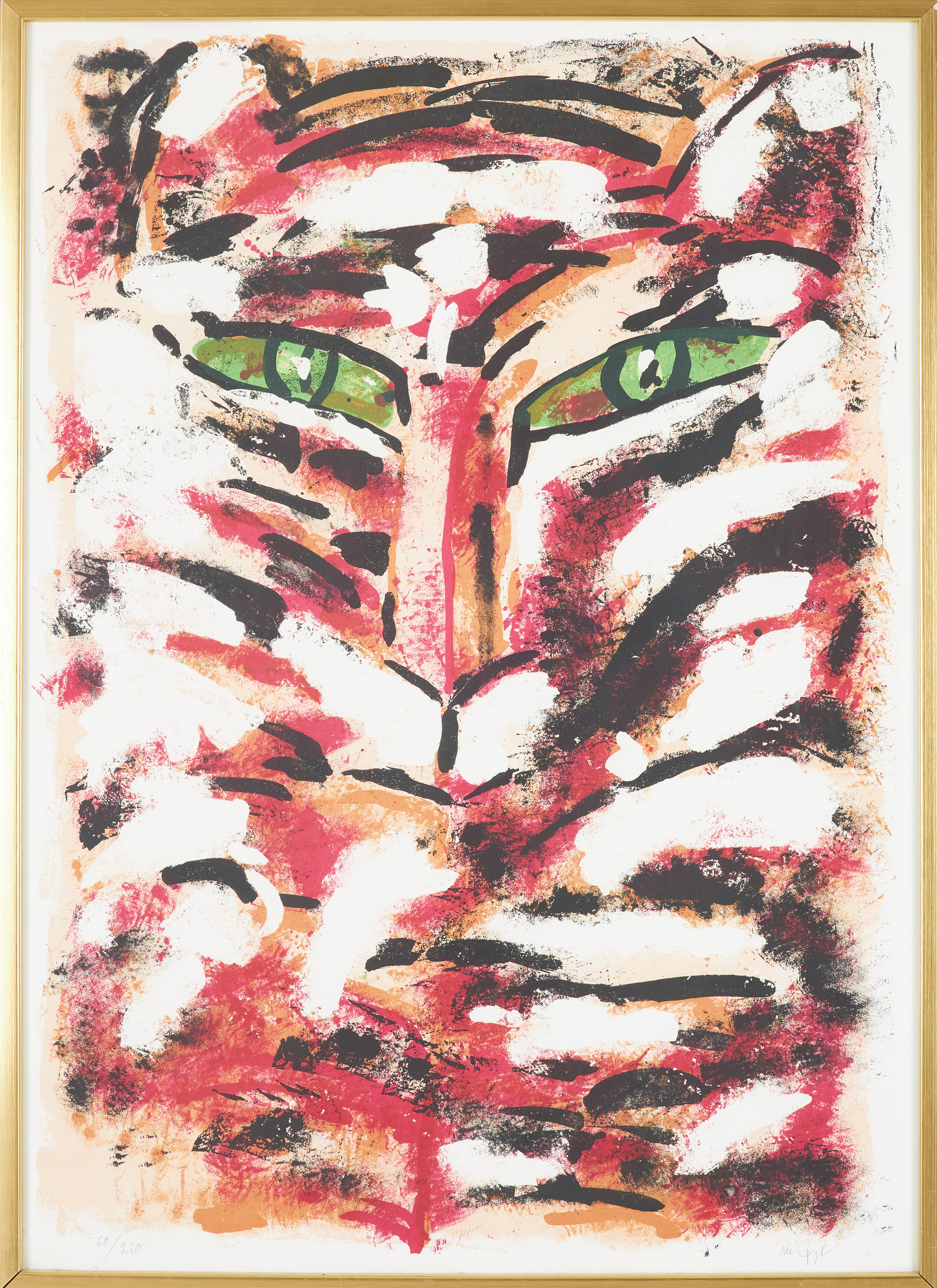 MADELEINE PYK. Tiger, färglitografi, signerad och numrerad 60/230.