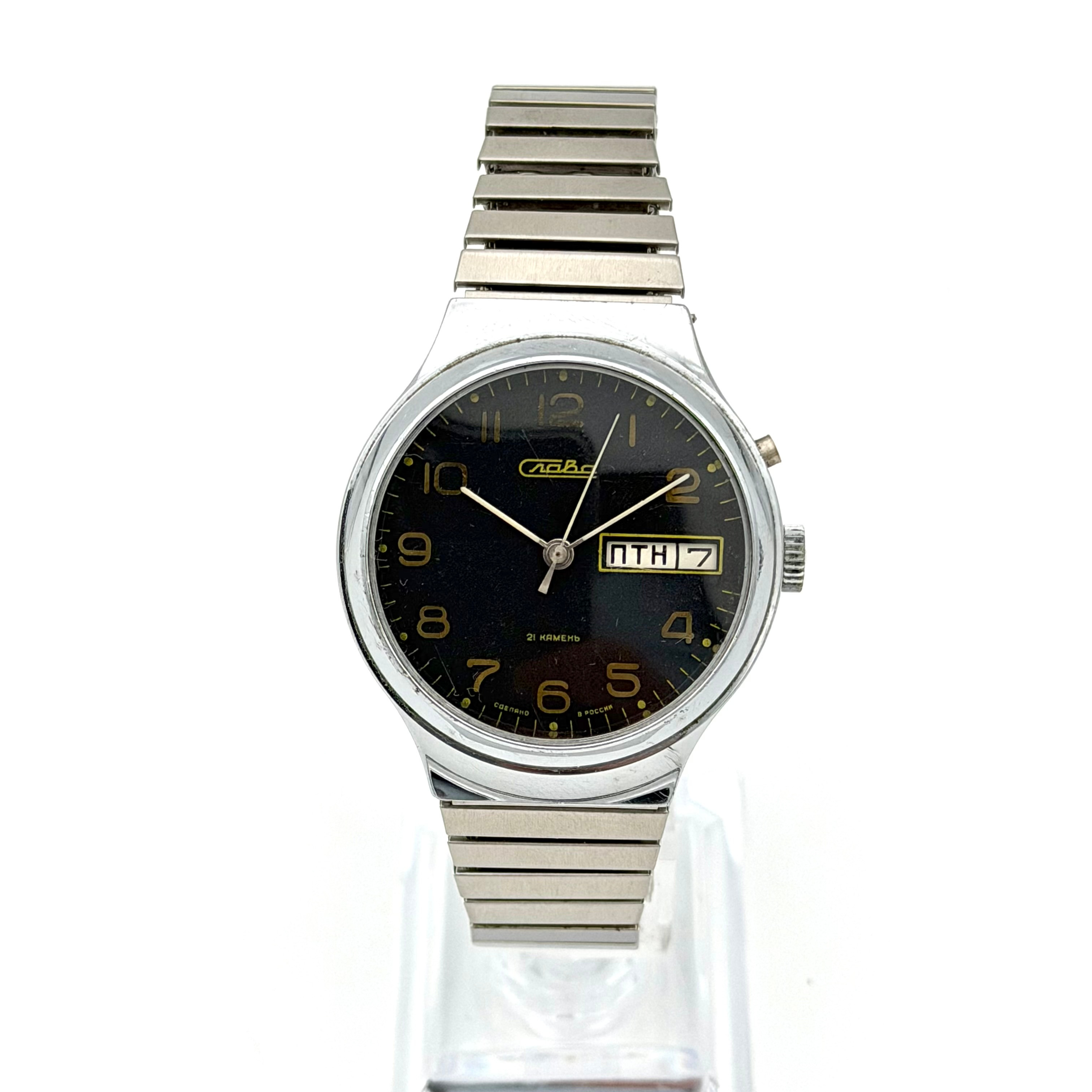 SLAVA, armbandsur, 1980-tal, manuell, stål.