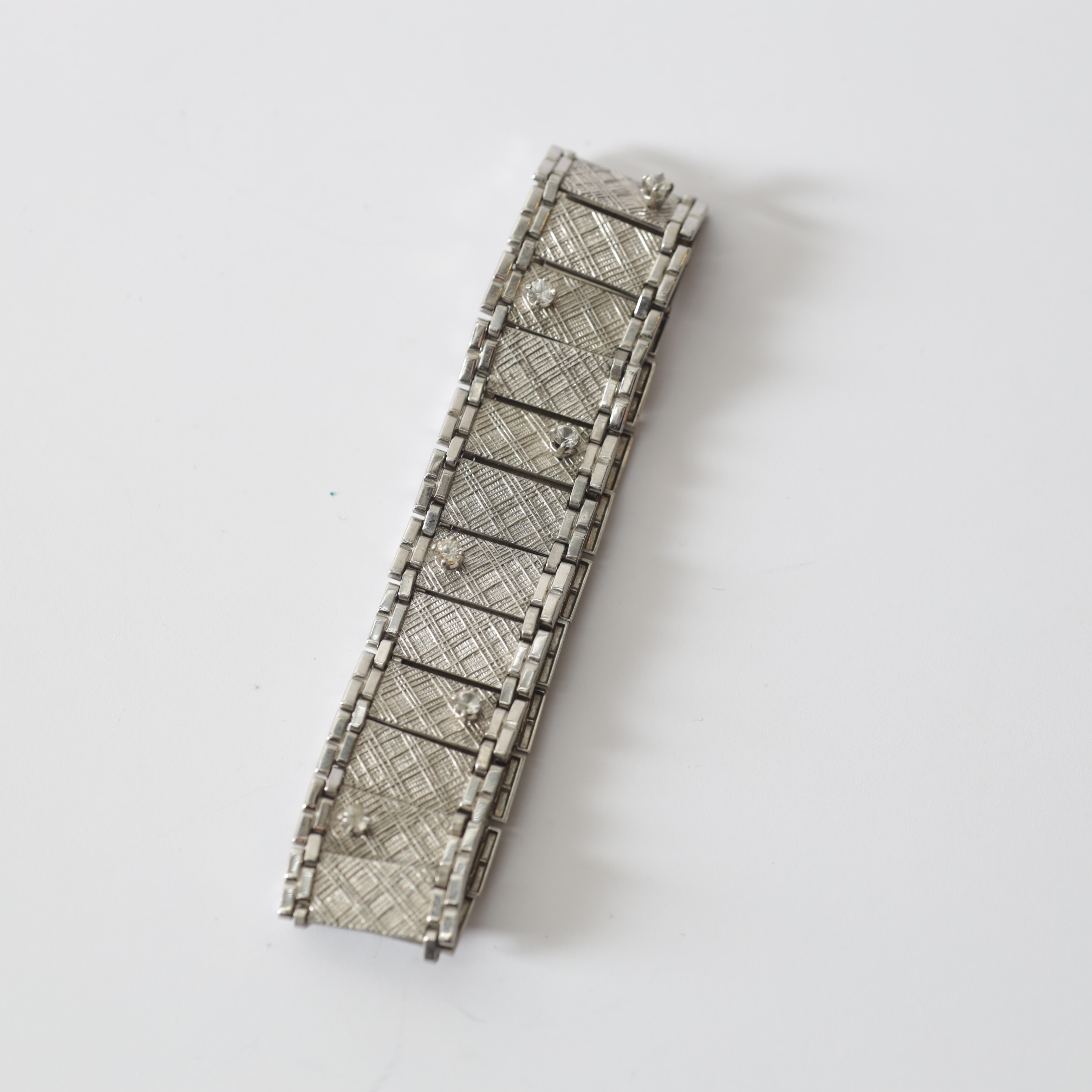 ARMBAND, silver & stenar, K&L. Totalvikt längd ca 24,7 gram.