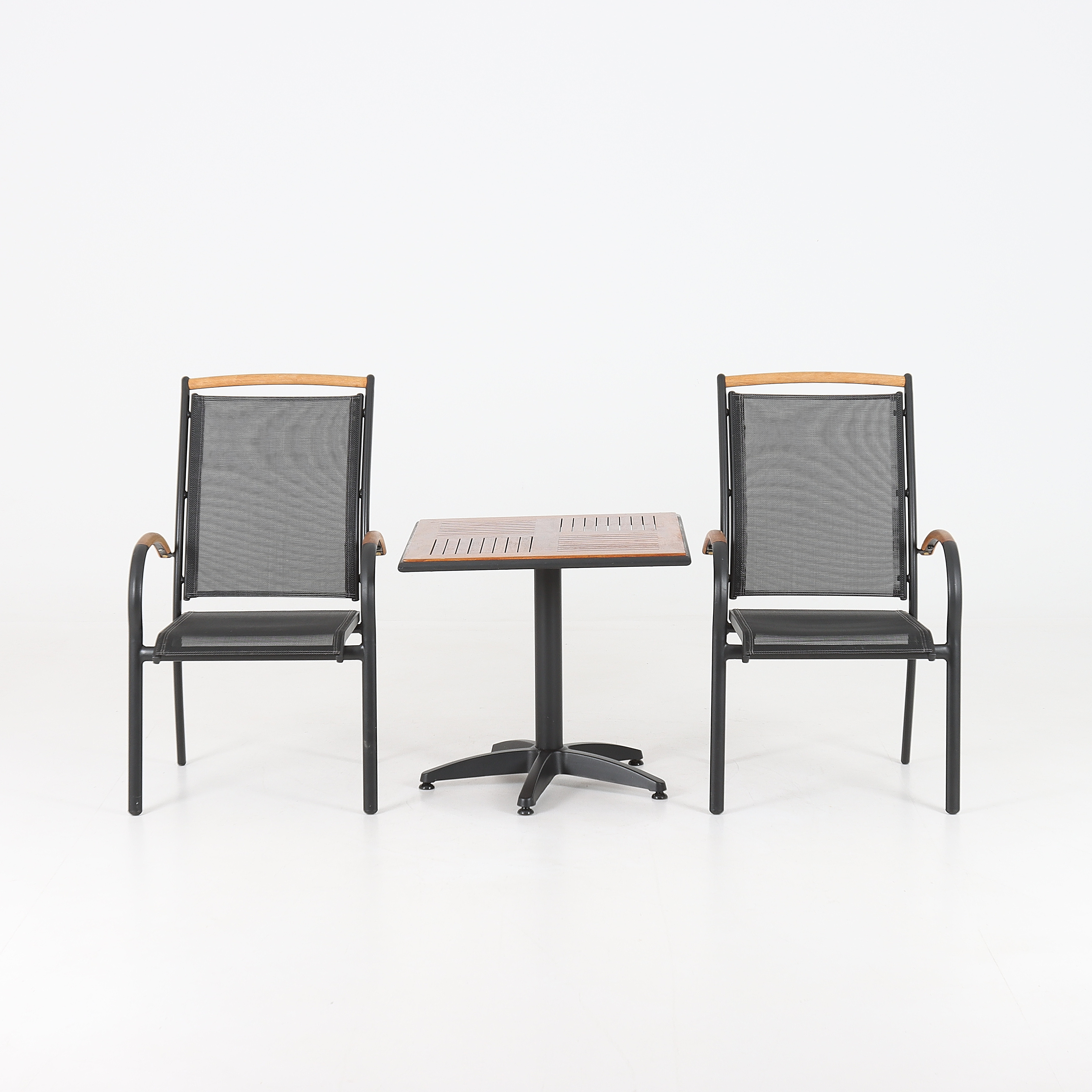 STOLAR, 2 st, BORD, trä och metall, 2000-tal.