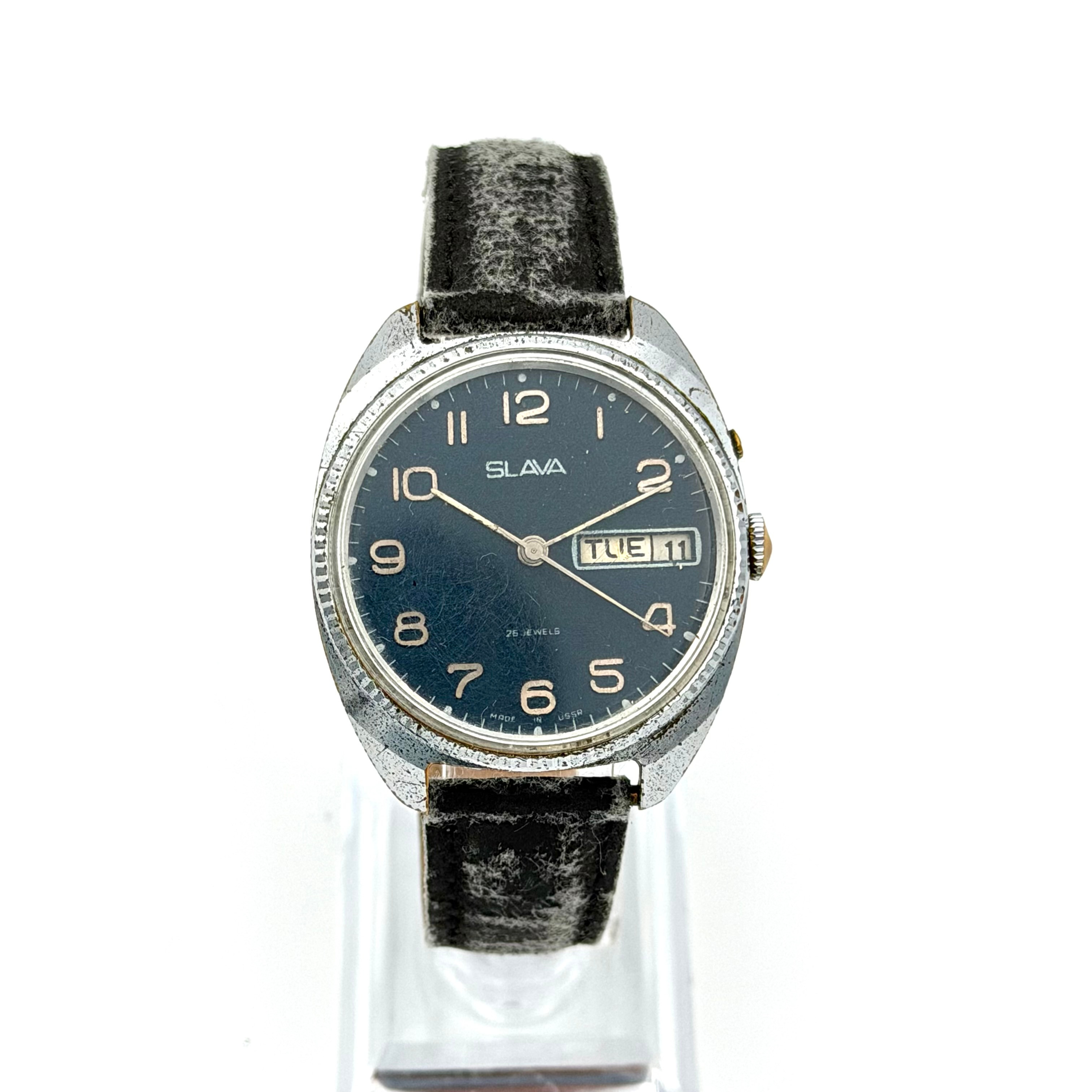 SLAVA, armbandsur, 1970/80-tal, manuell, stål.