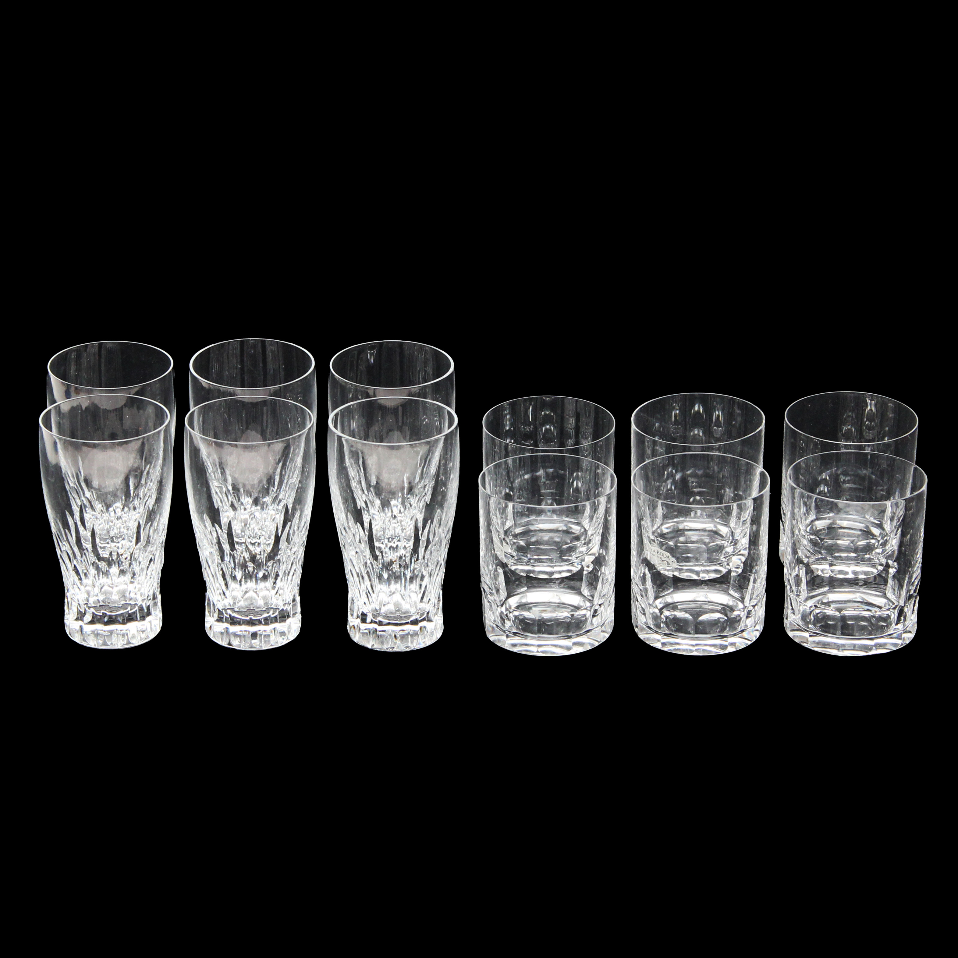 GLAS, 2 sorter, Kosta Boda 6 st, Orrefors 6 st.